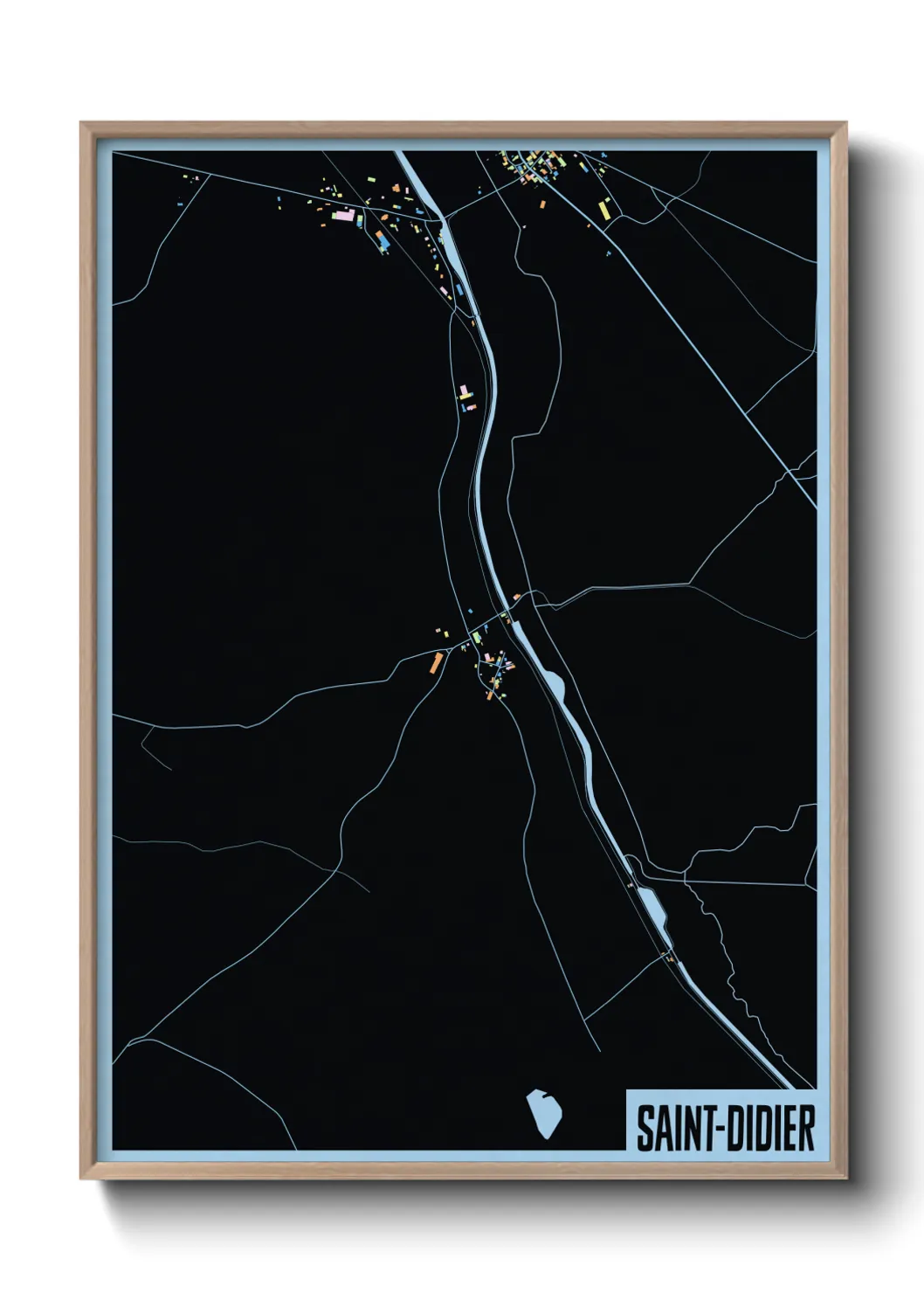 Une affiche de carte sur Saint-Didier