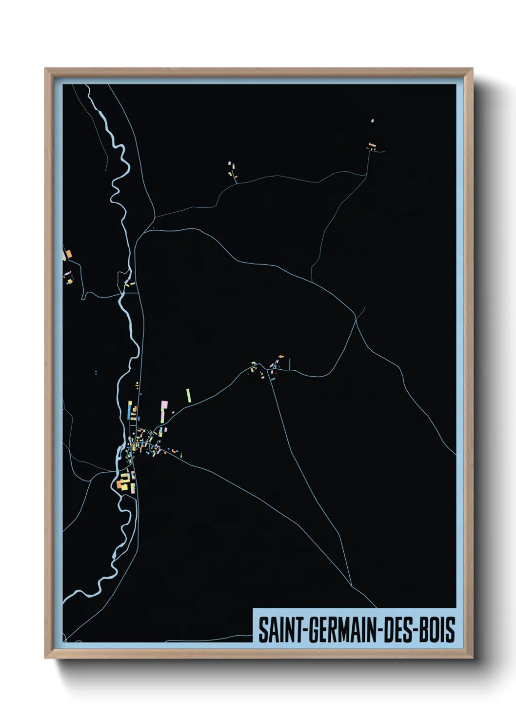 Une affiche de carte sur Saint-Germain-des-Bois
