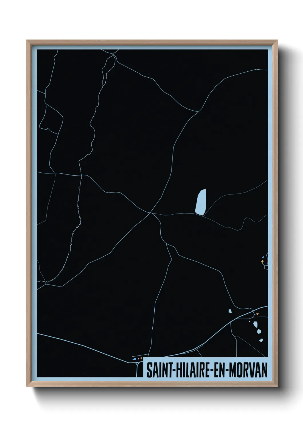 Une affiche de carte sur Saint-Hilaire-en-Morvan