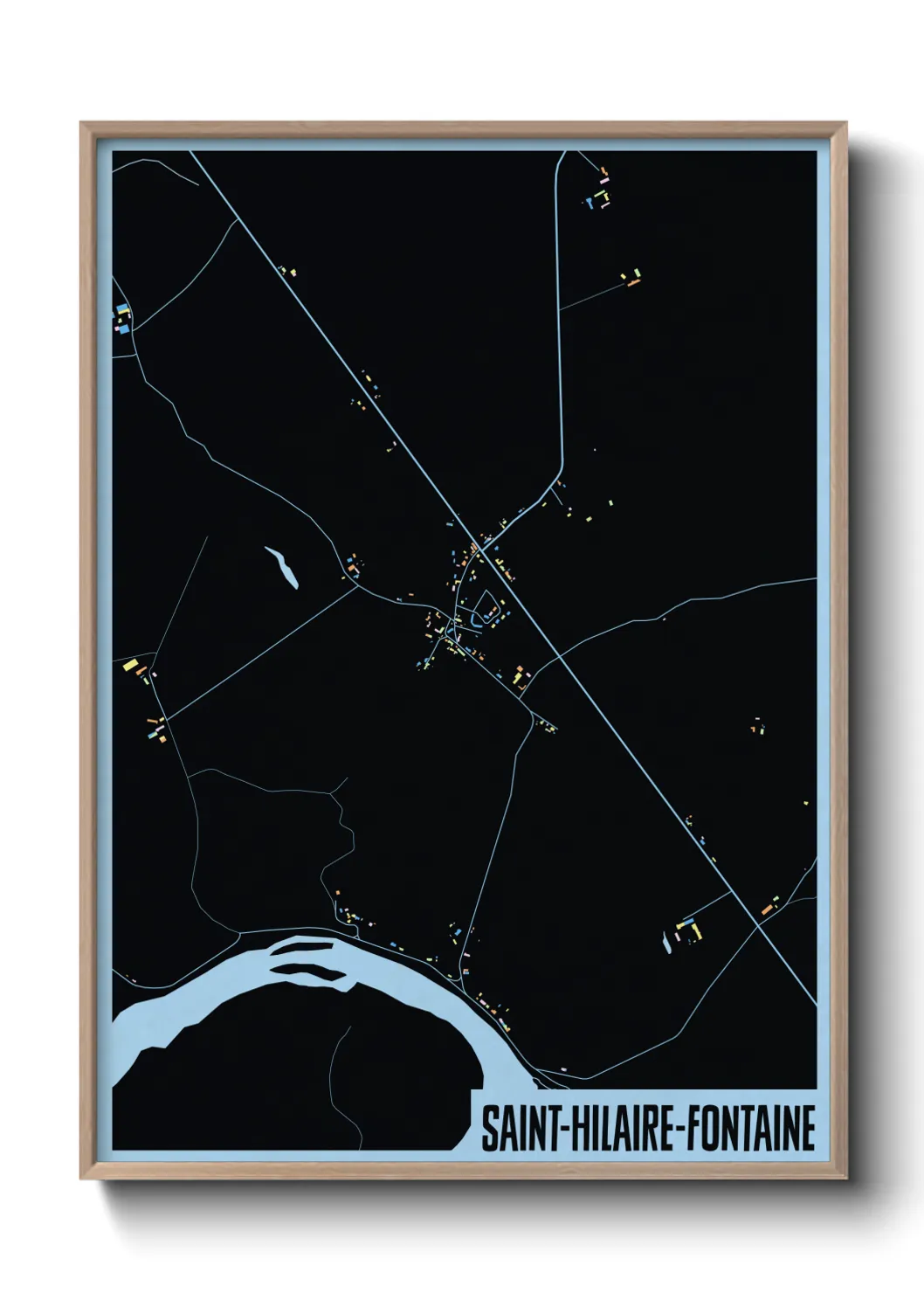 Une affiche de carte sur Saint-Hilaire-Fontaine