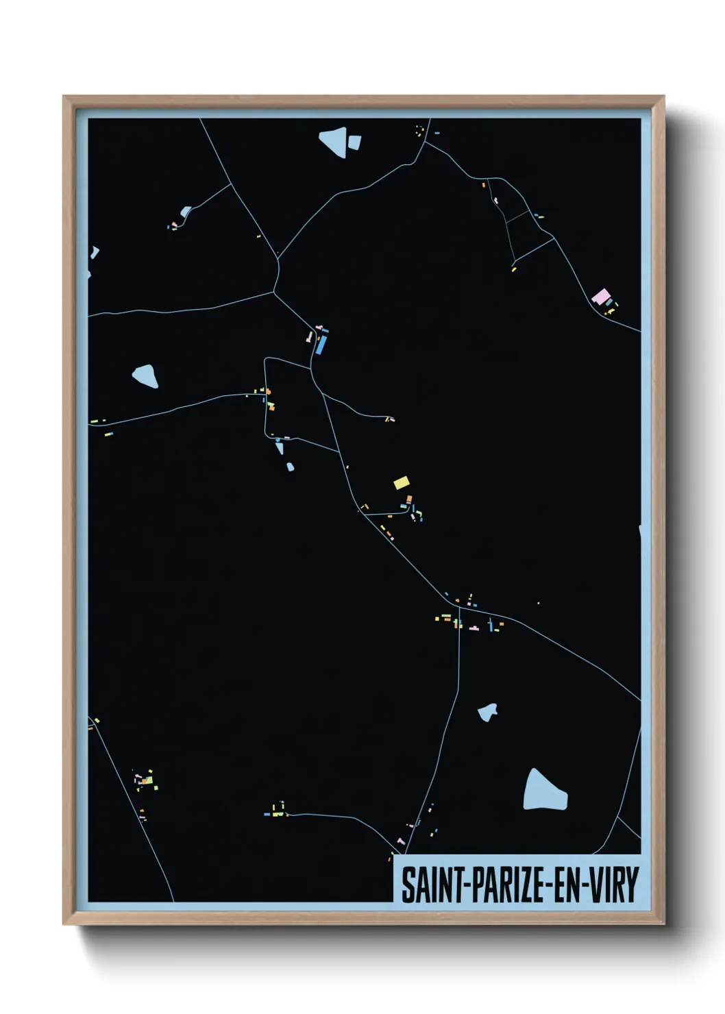 Une affiche de carte sur Saint-Parize-en-Viry