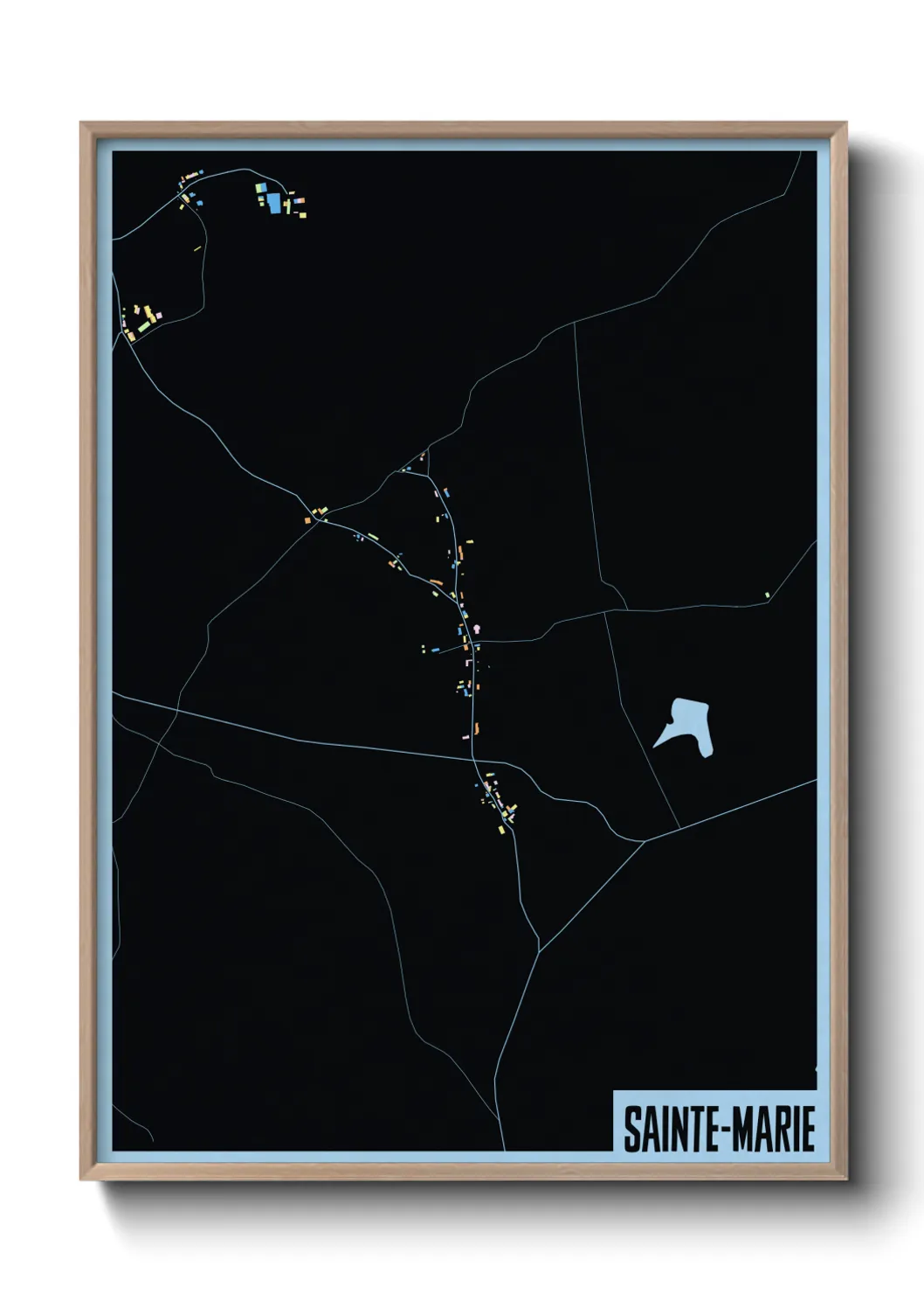 Une affiche de carte sur Sainte-Marie