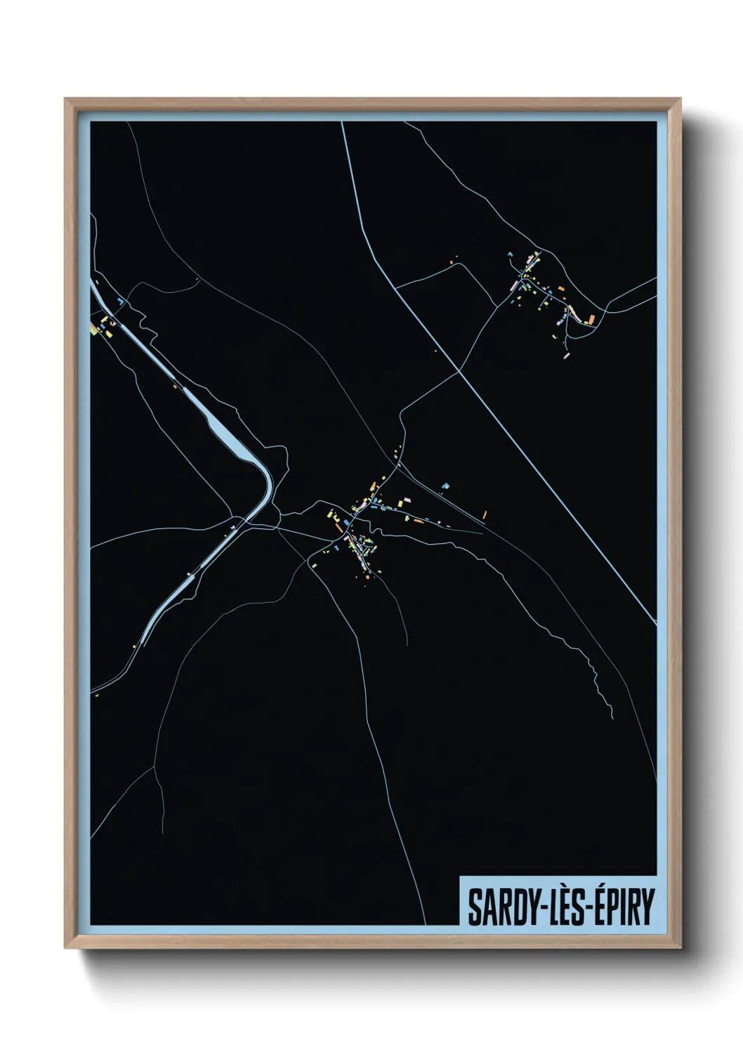 Une affiche de carte sur Sardy-lès-Épiry