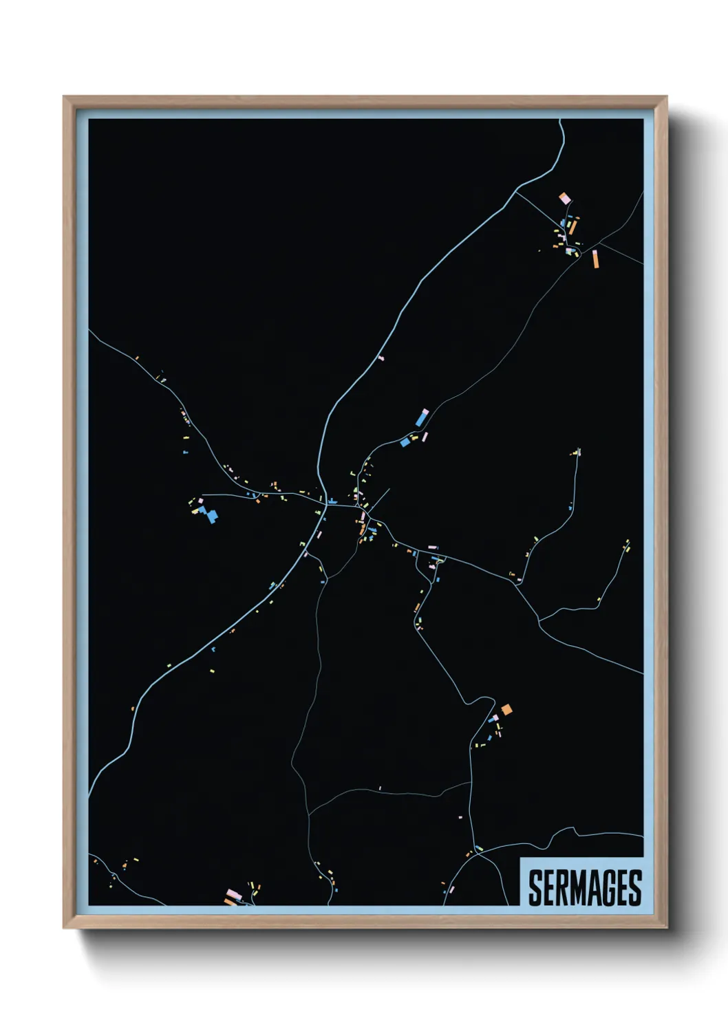 Une affiche de carte sur Sermages