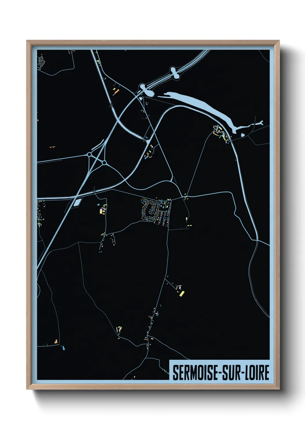 Une affiche de carte sur Sermoise-sur-Loire