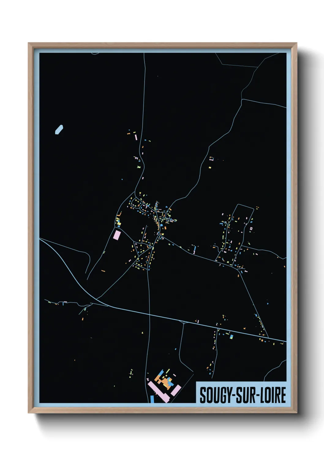 Une affiche de carte sur Sougy-sur-Loire