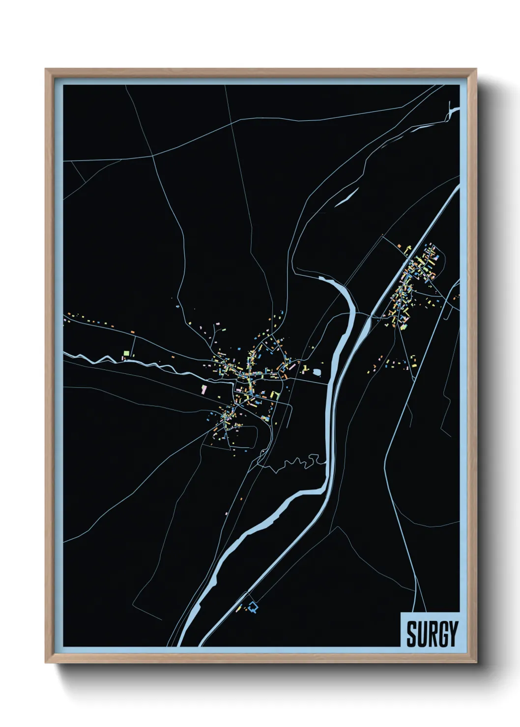 Une affiche de carte sur Surgy