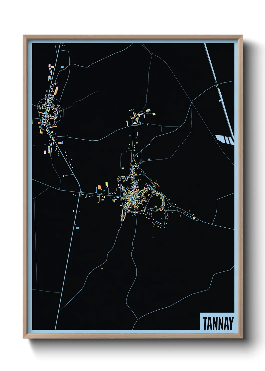 Une affiche de carte sur Tannay