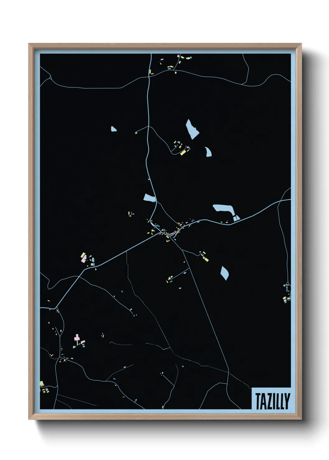 Une affiche de carte sur Tazilly