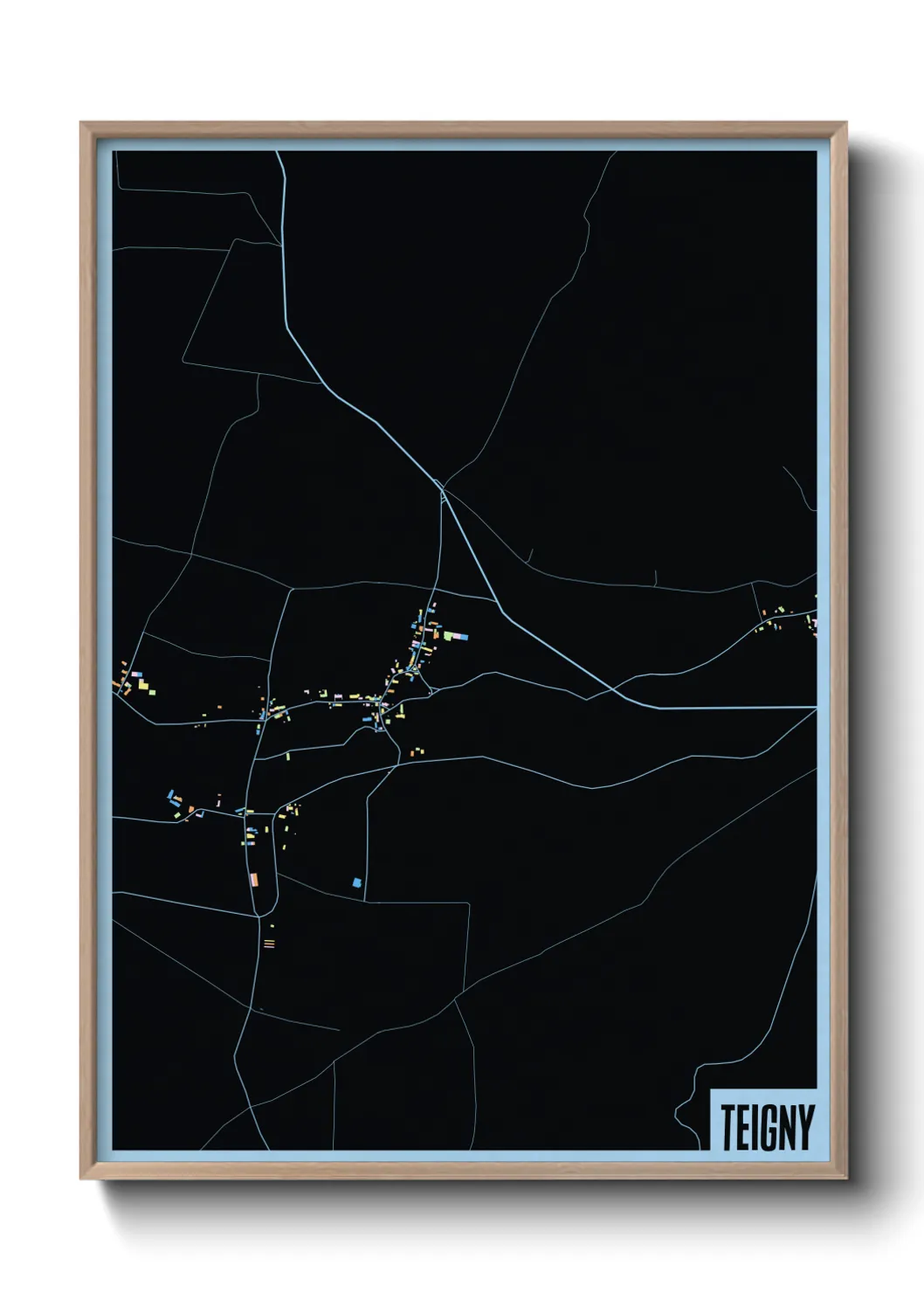 Une affiche de carte sur Teigny