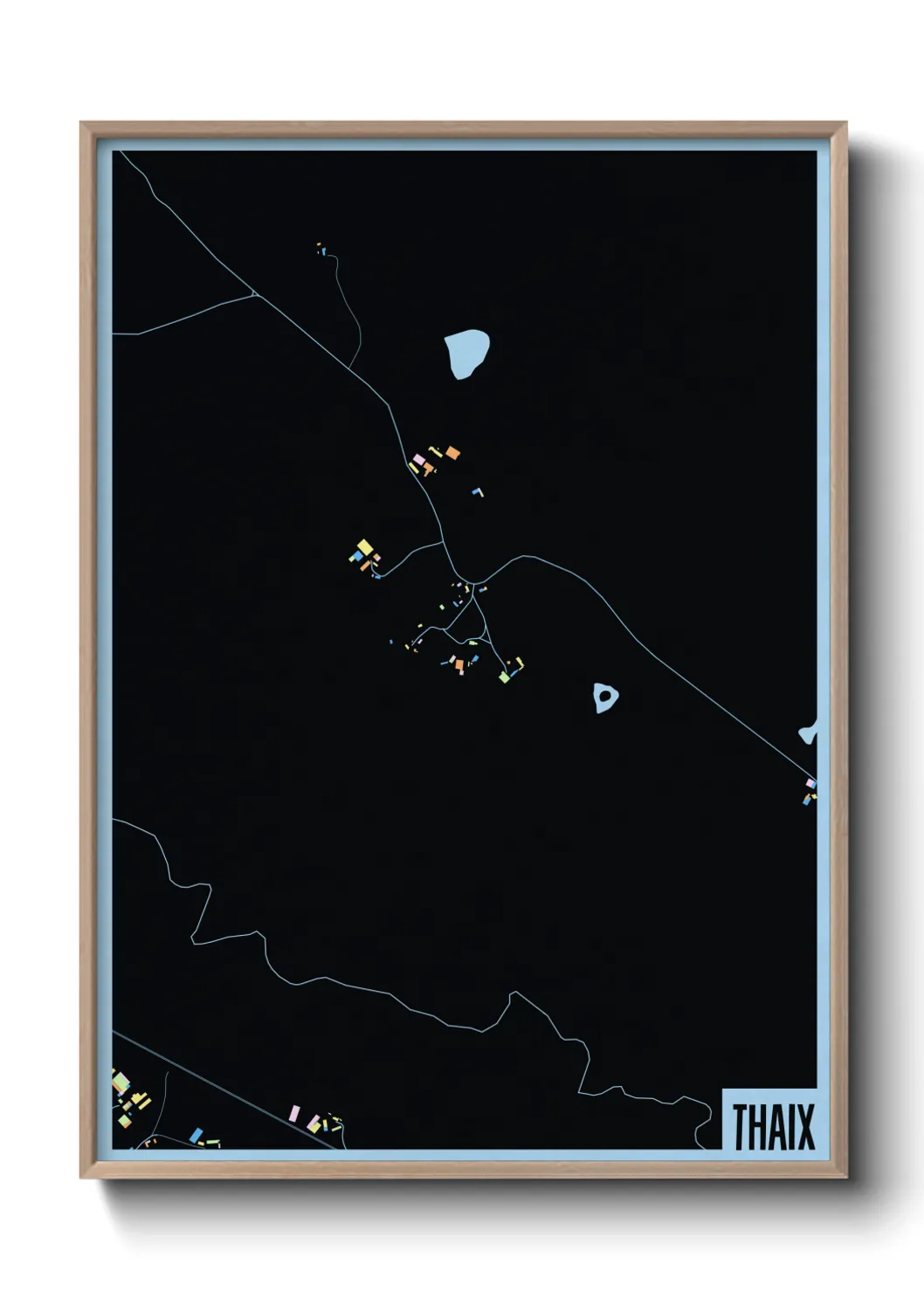 Une affiche de carte sur Thaix