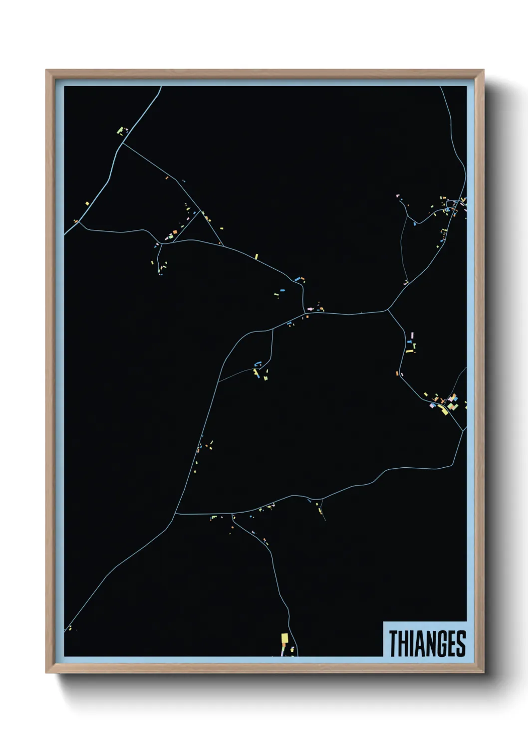 Une affiche de carte sur Thianges