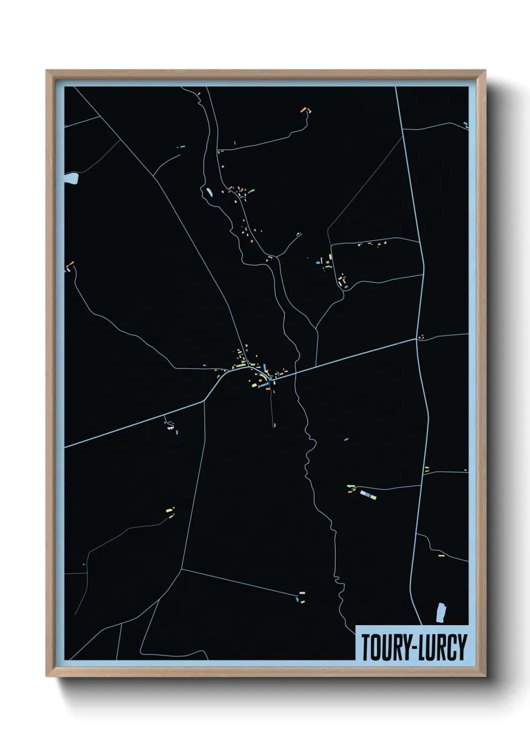 Une affiche de carte sur Toury-Lurcy