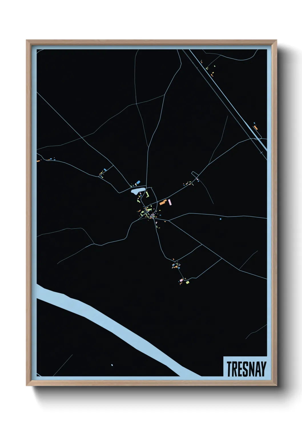 Une affiche de carte sur Tresnay