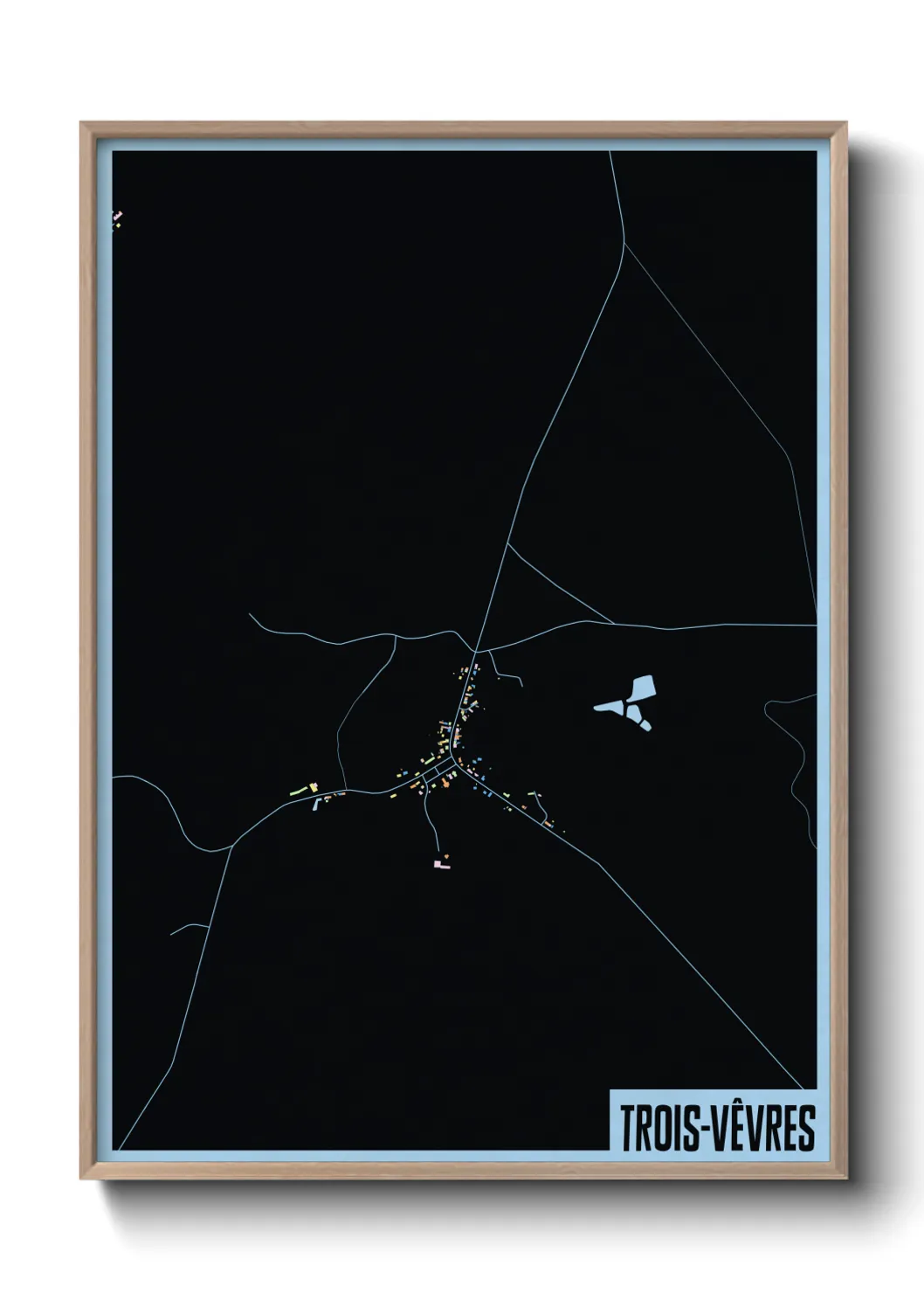 Une affiche de carte sur Trois-Vêvres