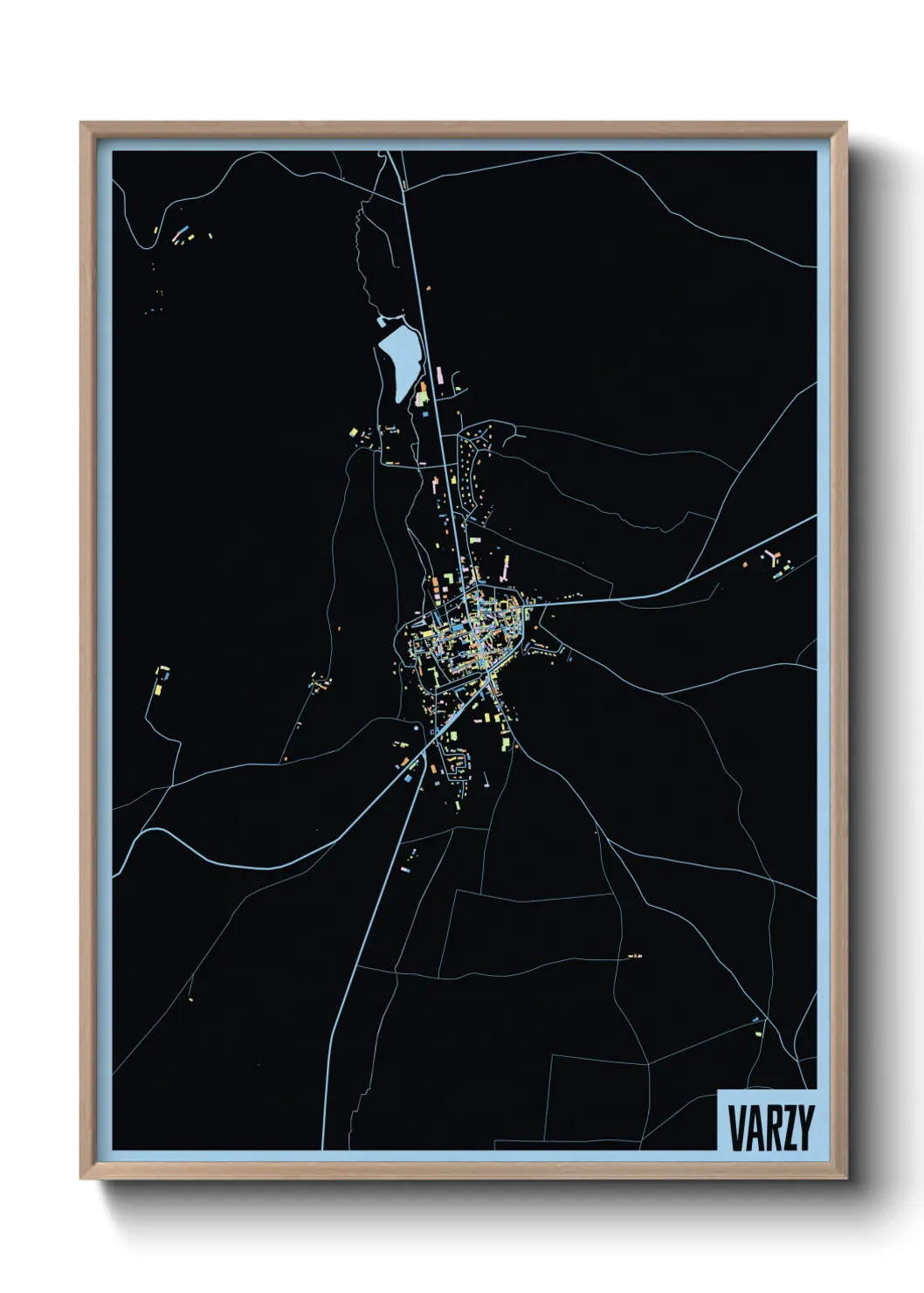 Une affiche de carte sur Varzy