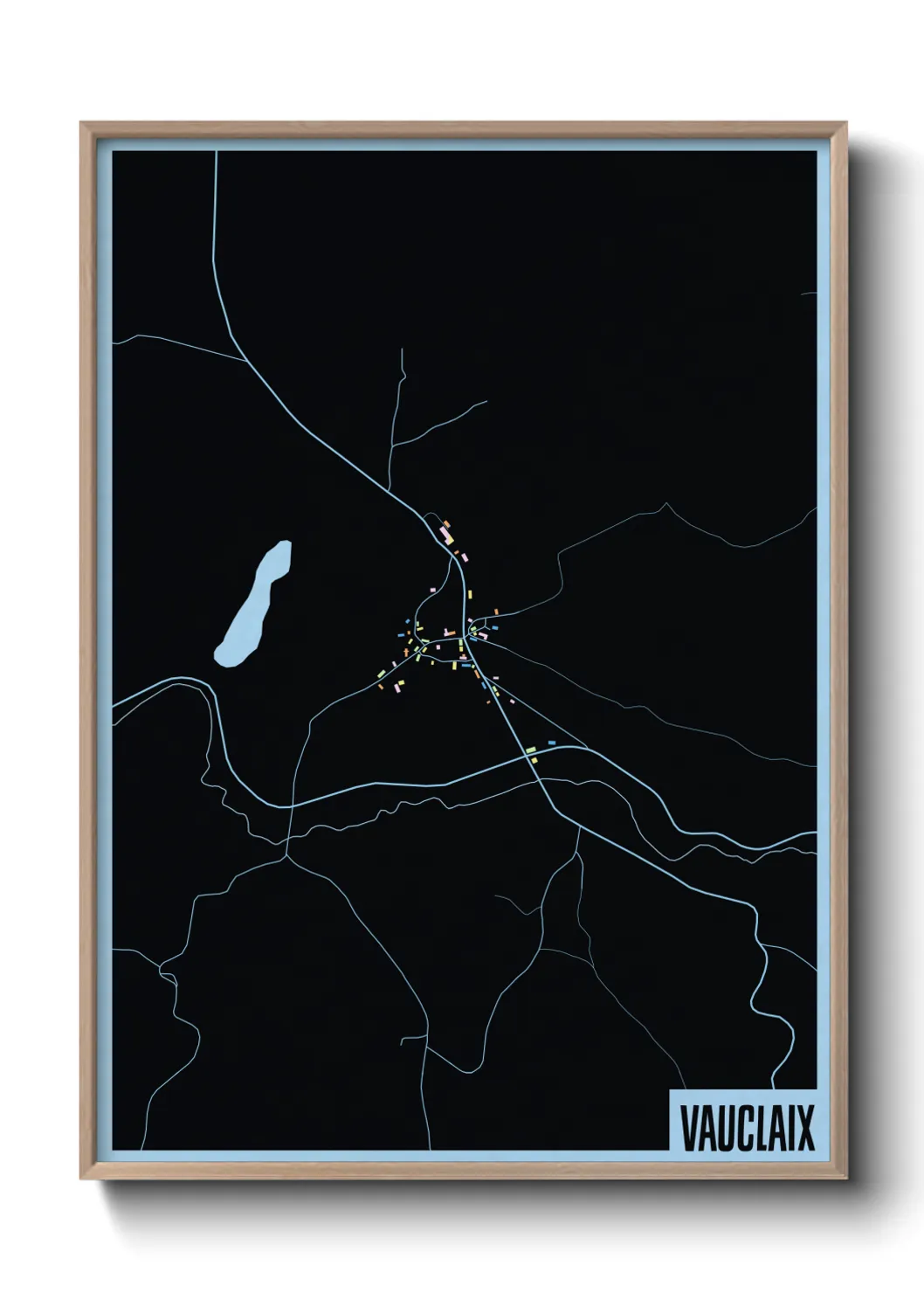 Une affiche de carte sur Vauclaix