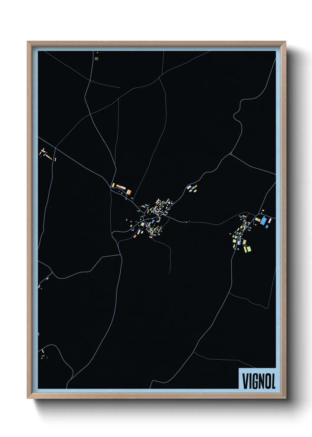 Une affiche de carte sur Vignol