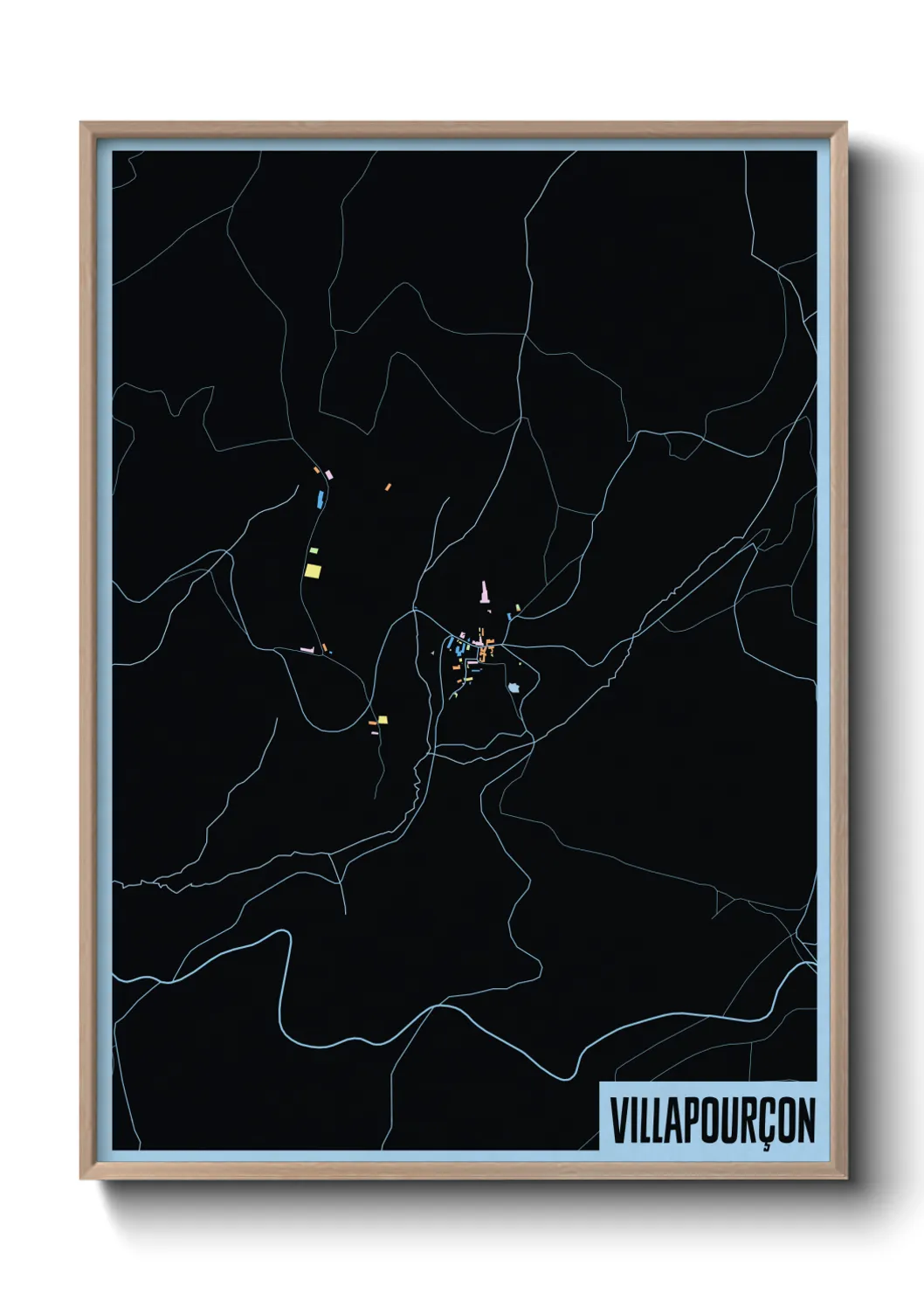 Une affiche de carte sur Villapourçon