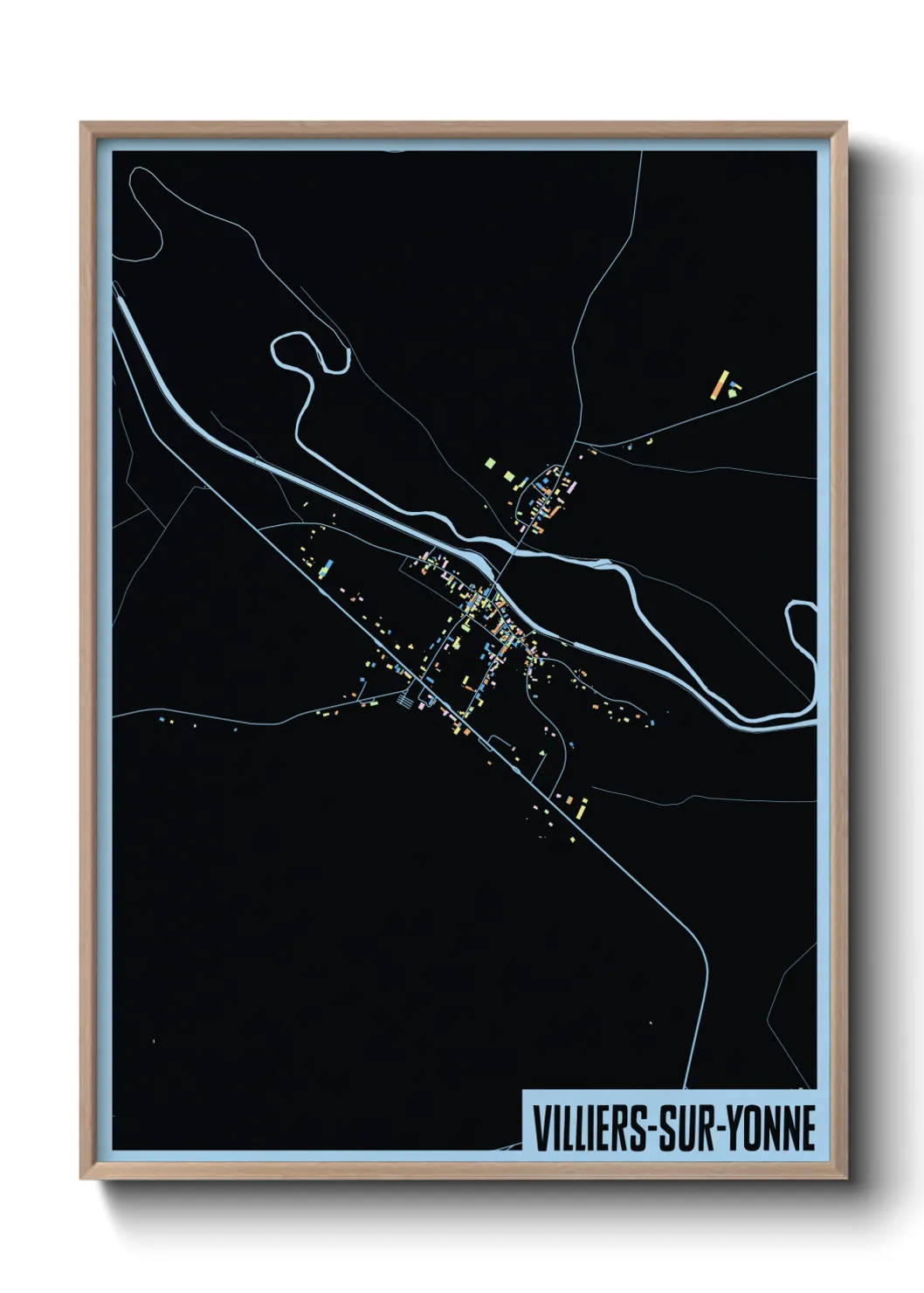 Une affiche de carte sur Villiers-sur-Yonne