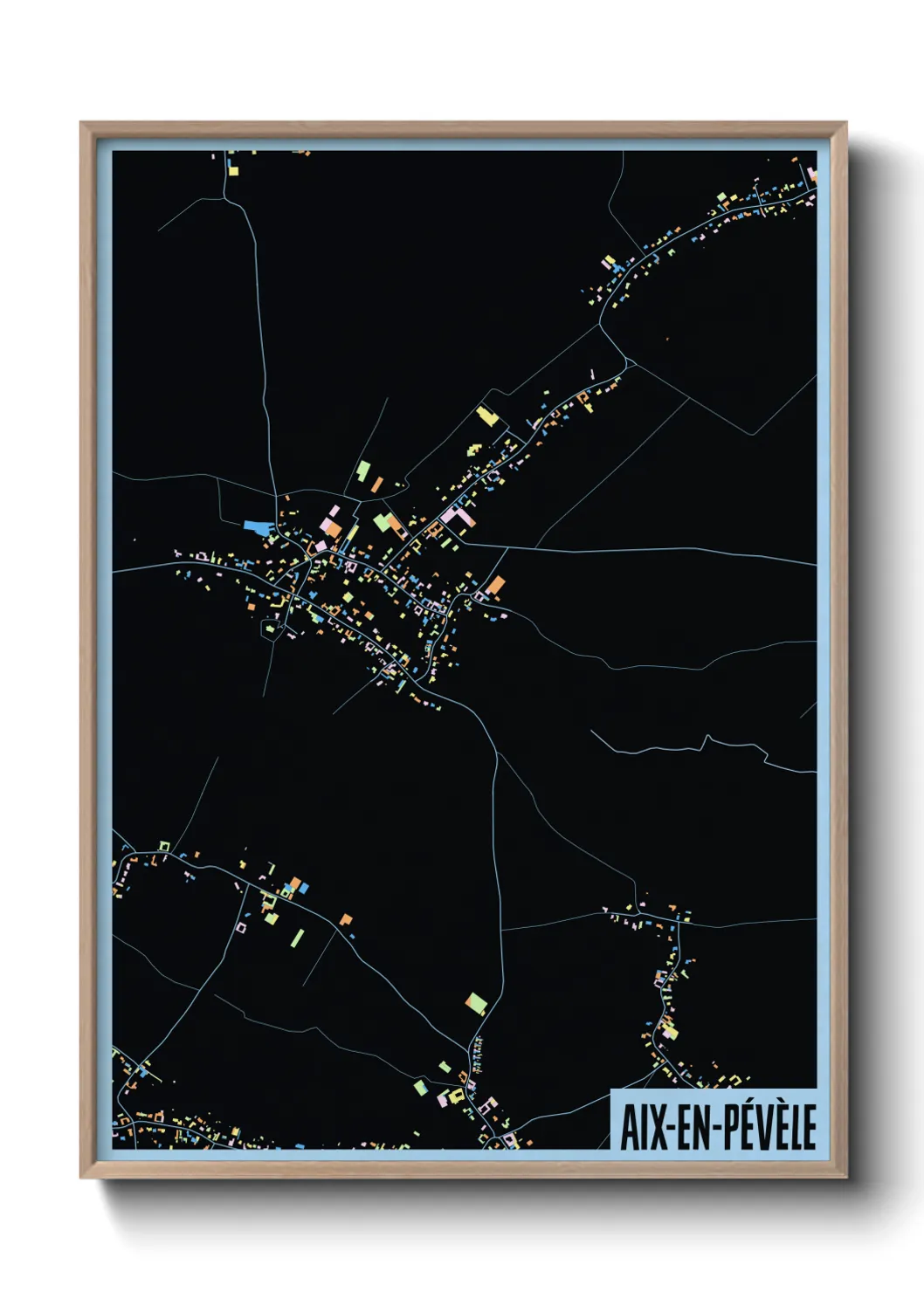 Une affiche de carte sur Aix-en-Pévèle