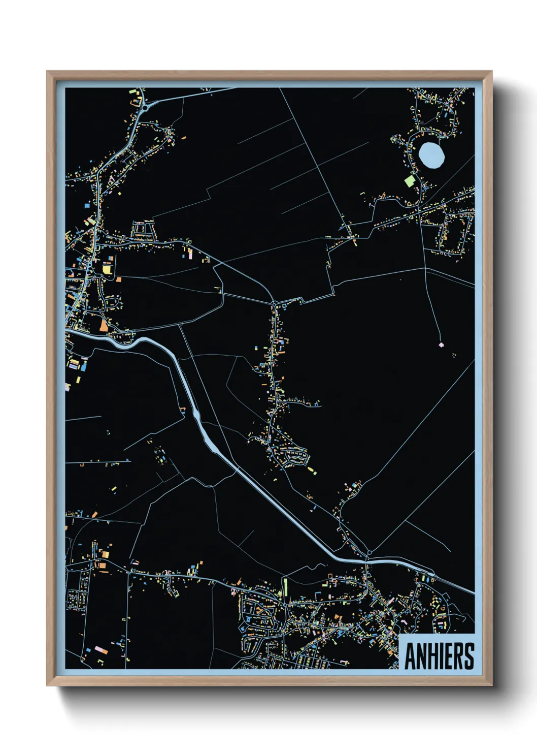 Une affiche de carte sur Anhiers