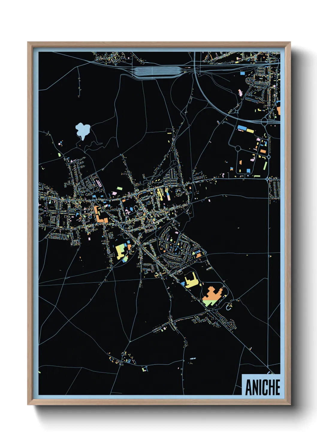 Une affiche de carte sur Aniche