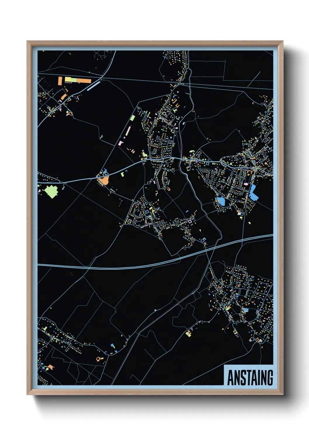 Une affiche de carte sur Anstaing