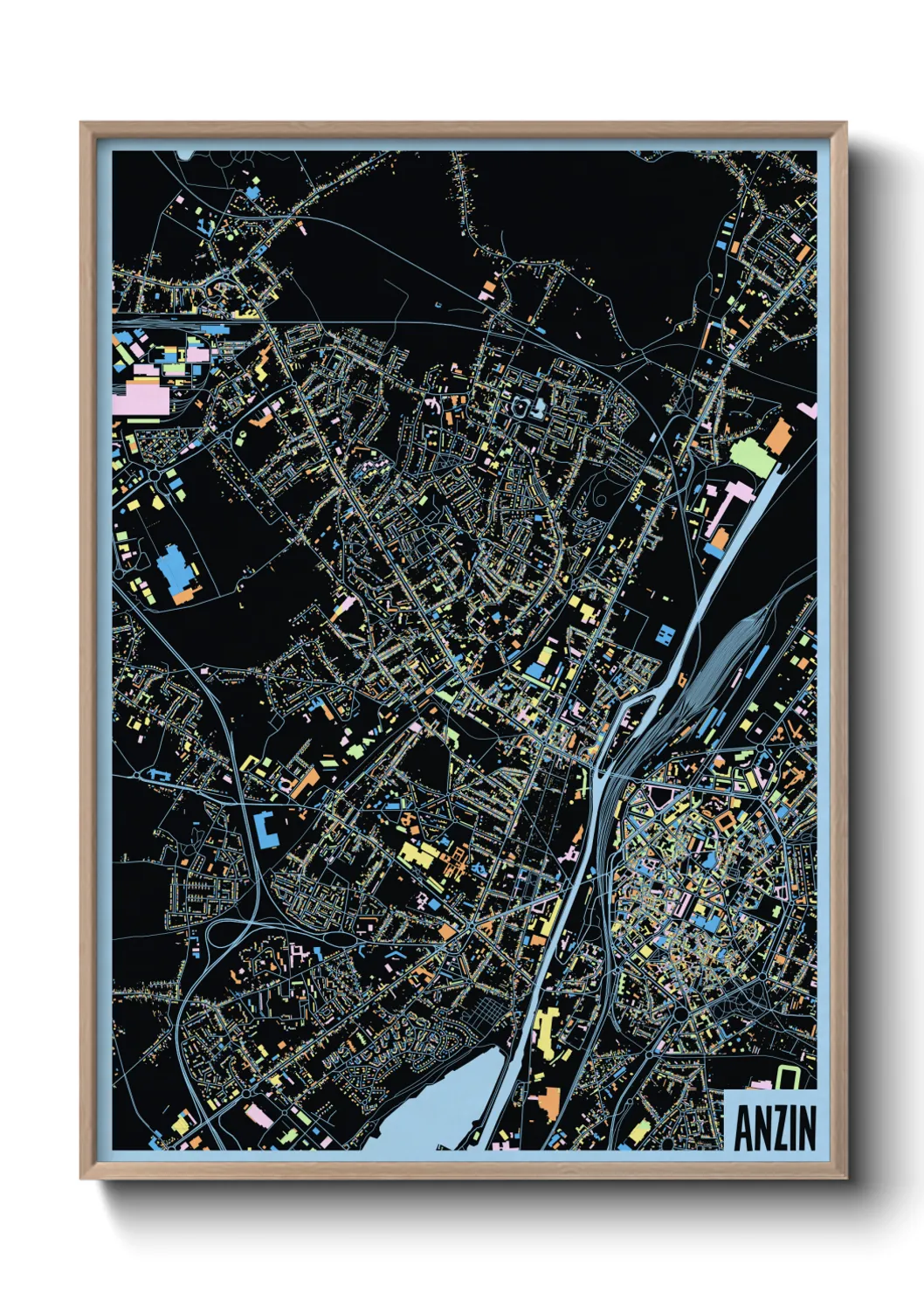 Une affiche de carte sur Anzin