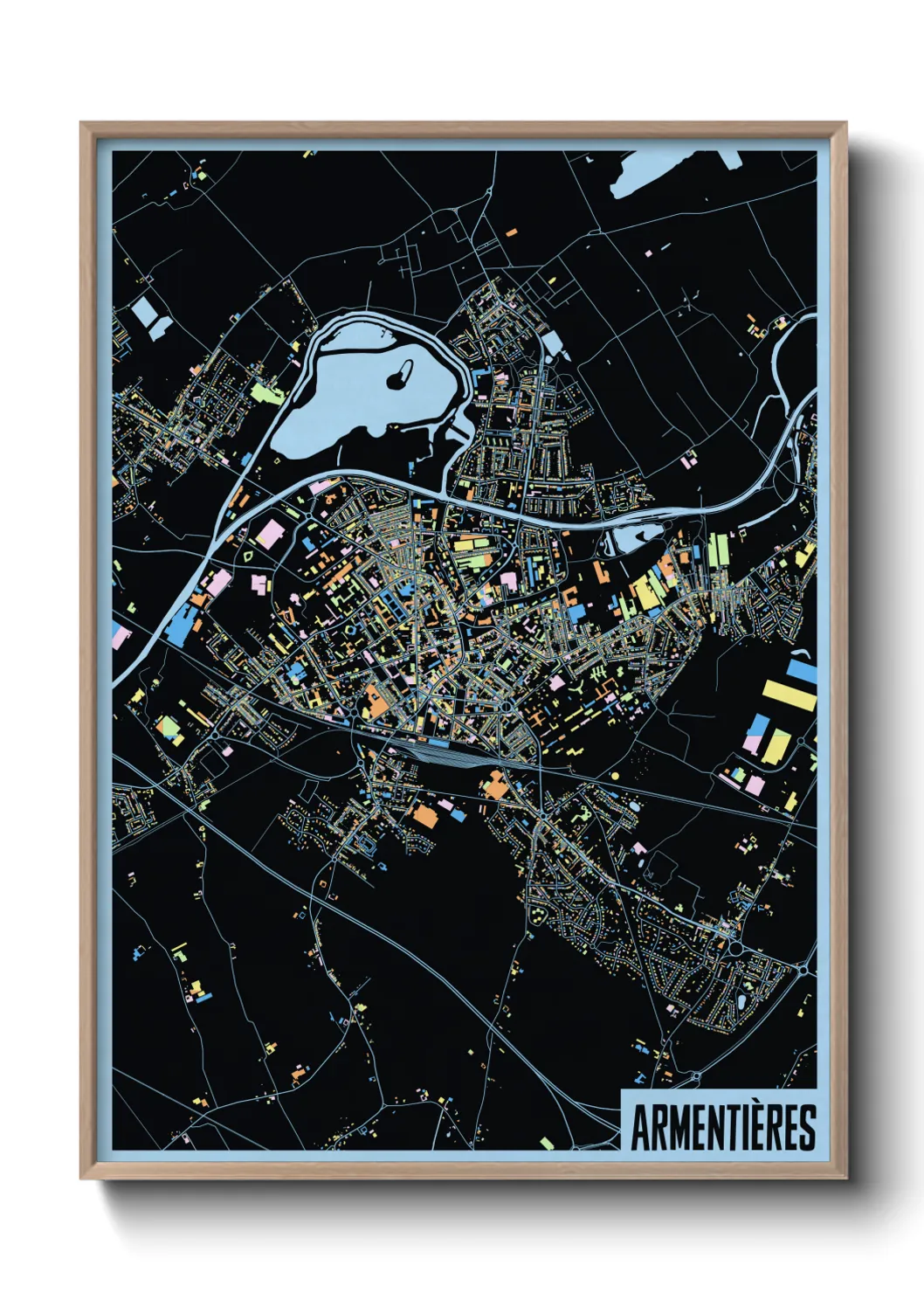 Une affiche de carte sur Armentières