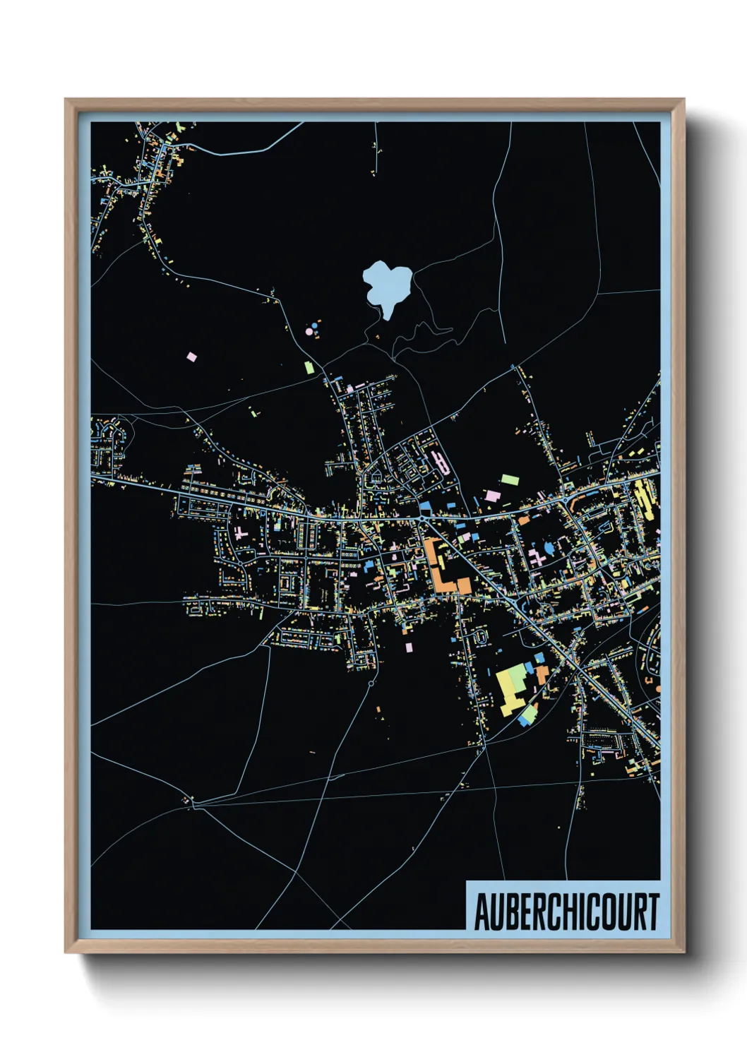 Une affiche de carte sur Auberchicourt