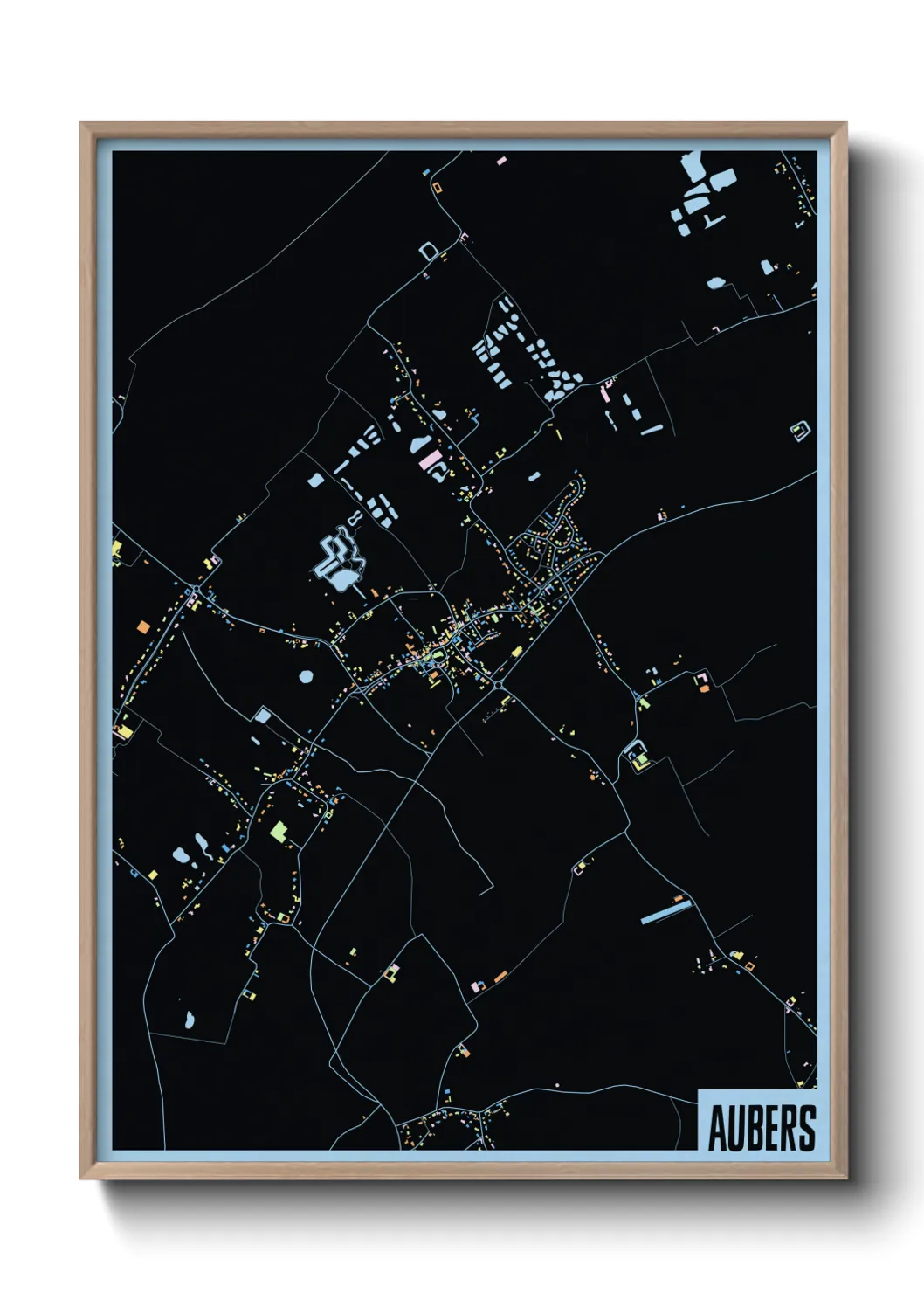 Une affiche de carte sur Aubers