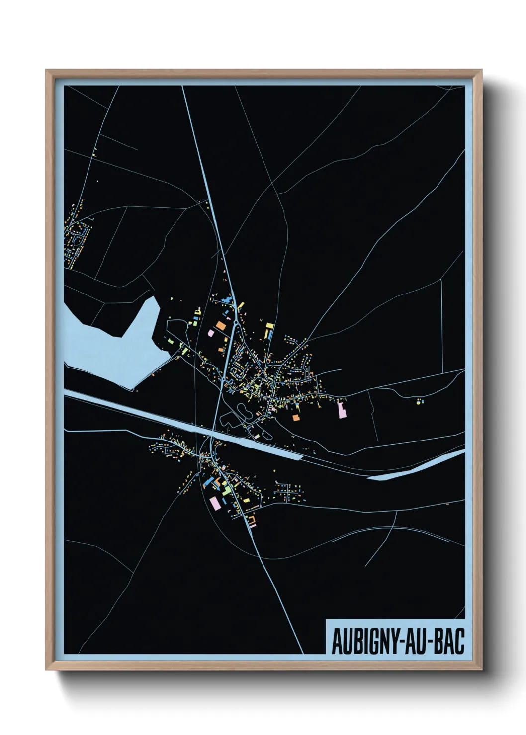 Une affiche de carte sur Aubigny-au-Bac