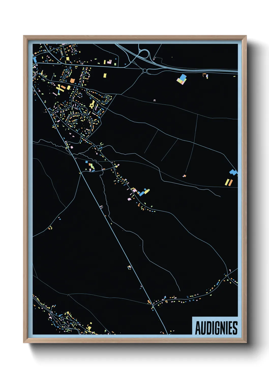 Une affiche de carte sur Audignies