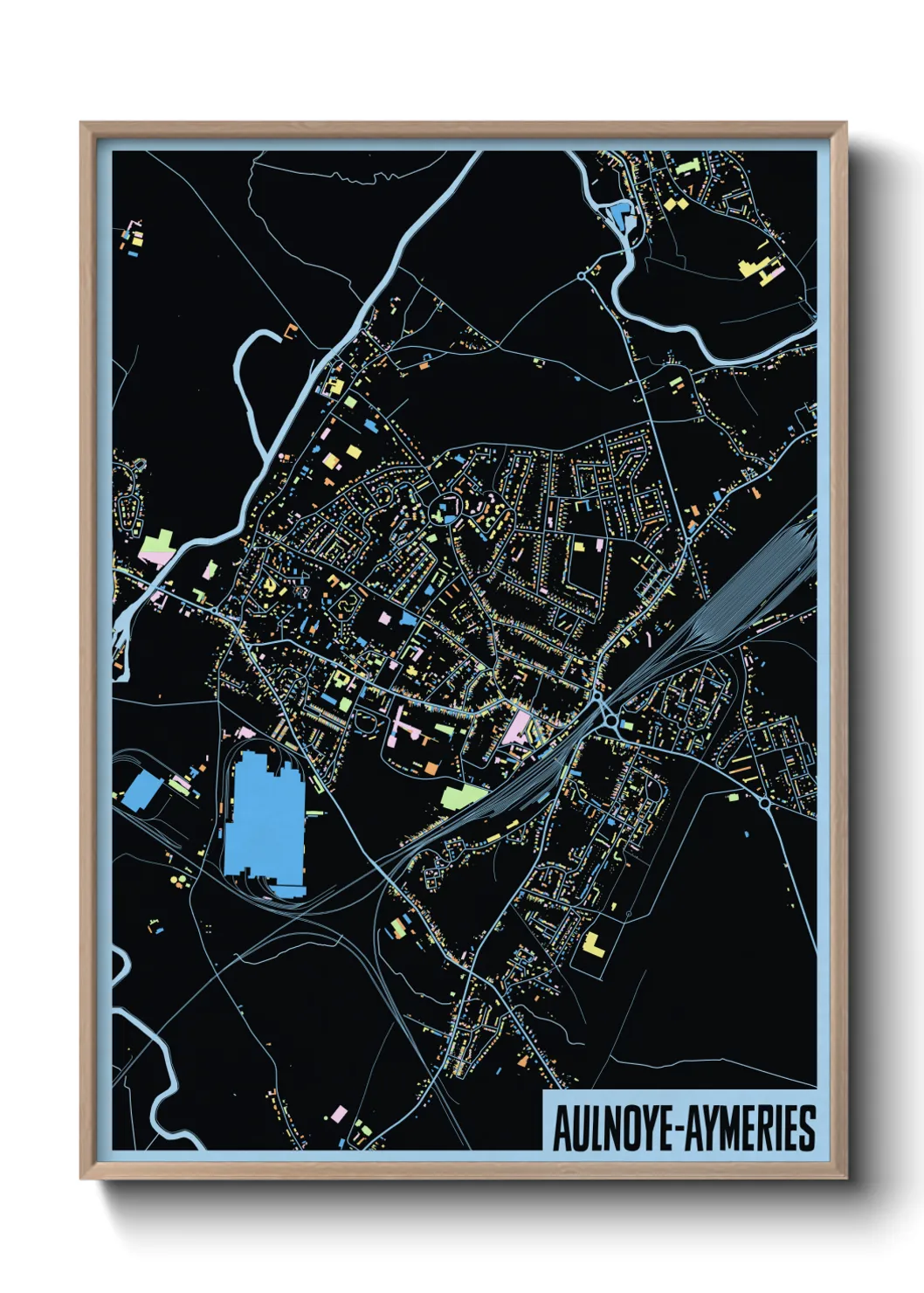 Une affiche de carte sur Aulnoye-Aymeries