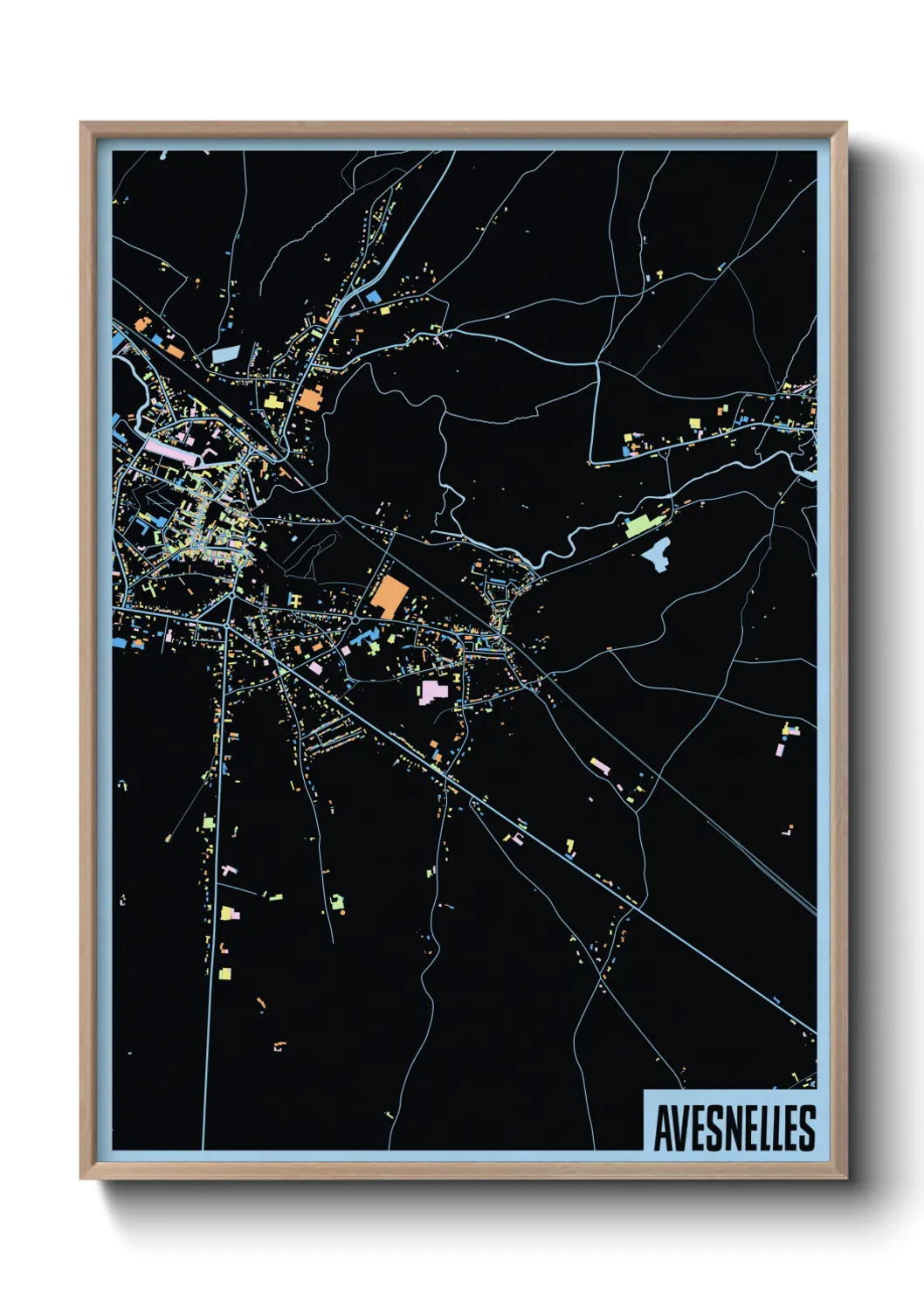 Une affiche de carte sur Avesnelles