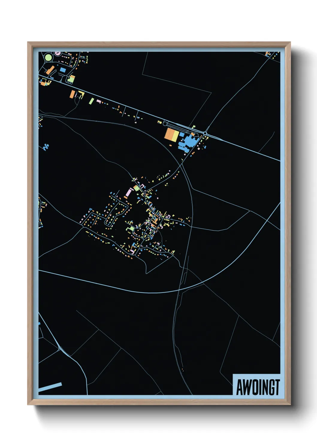 Une affiche de carte sur Awoingt