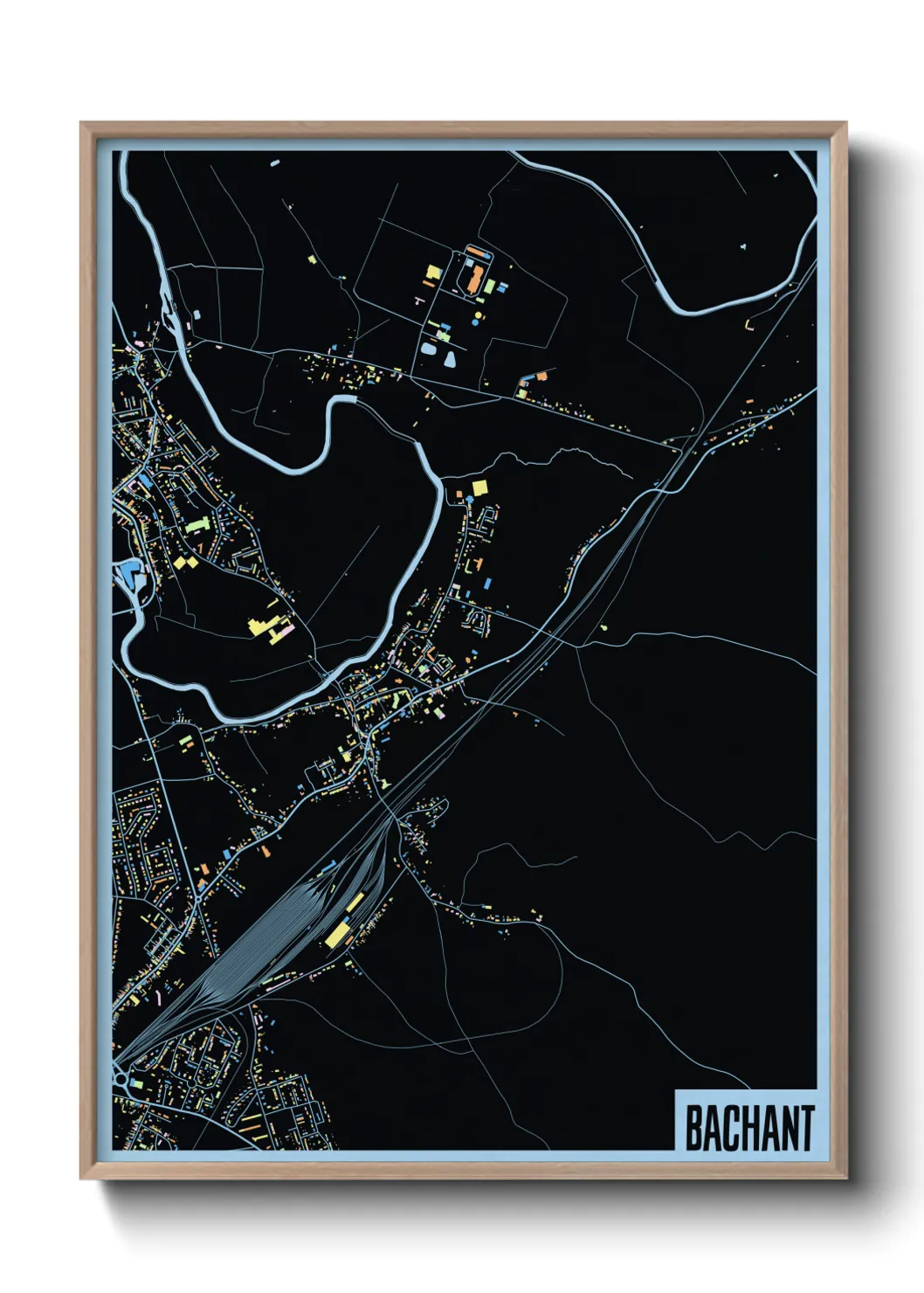 Une affiche de carte sur Bachant