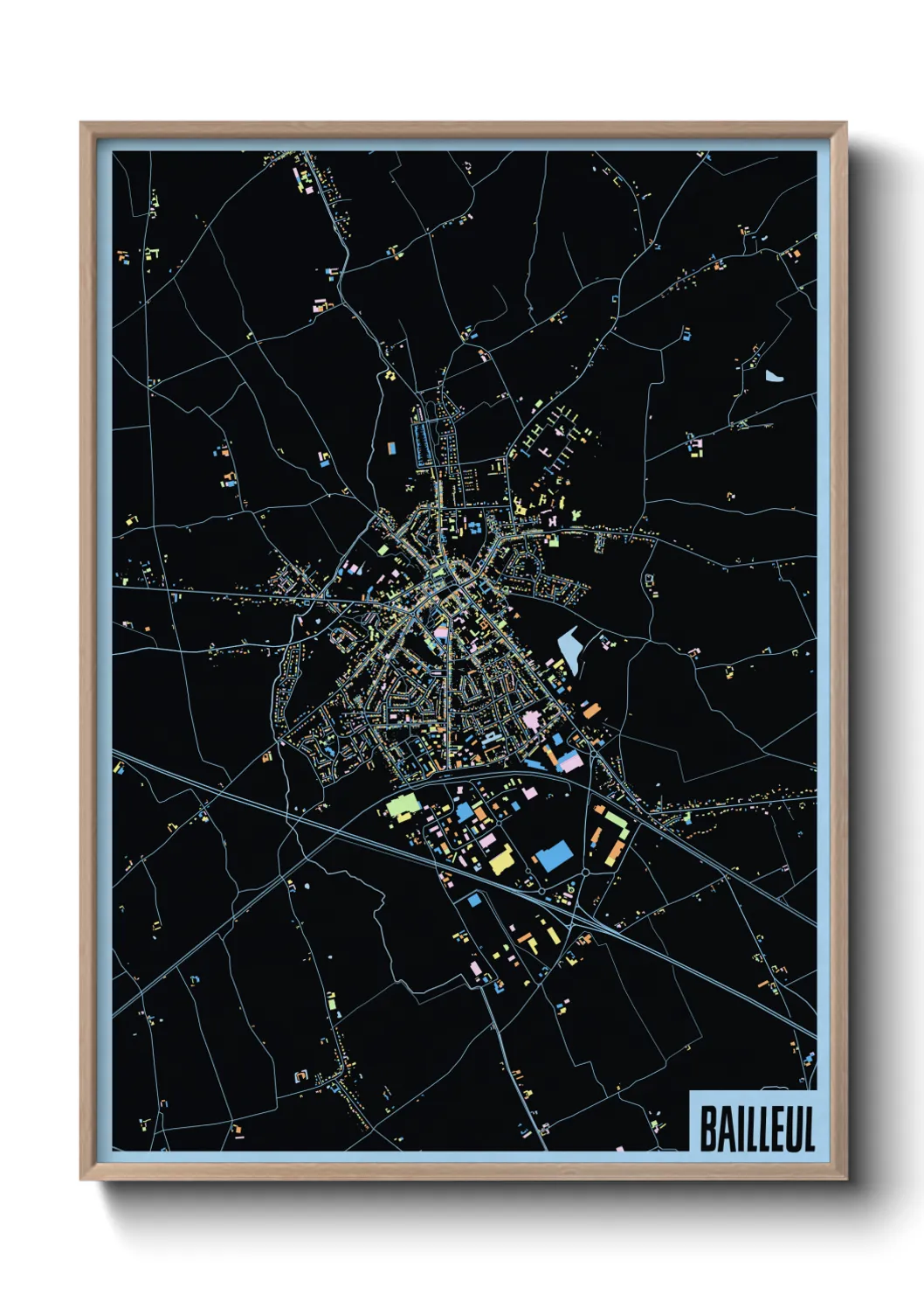 Une affiche de carte sur Bailleul