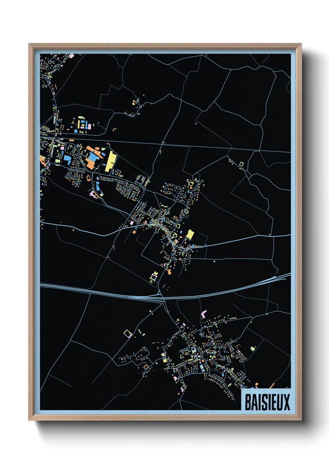 Une affiche de carte sur Baisieux