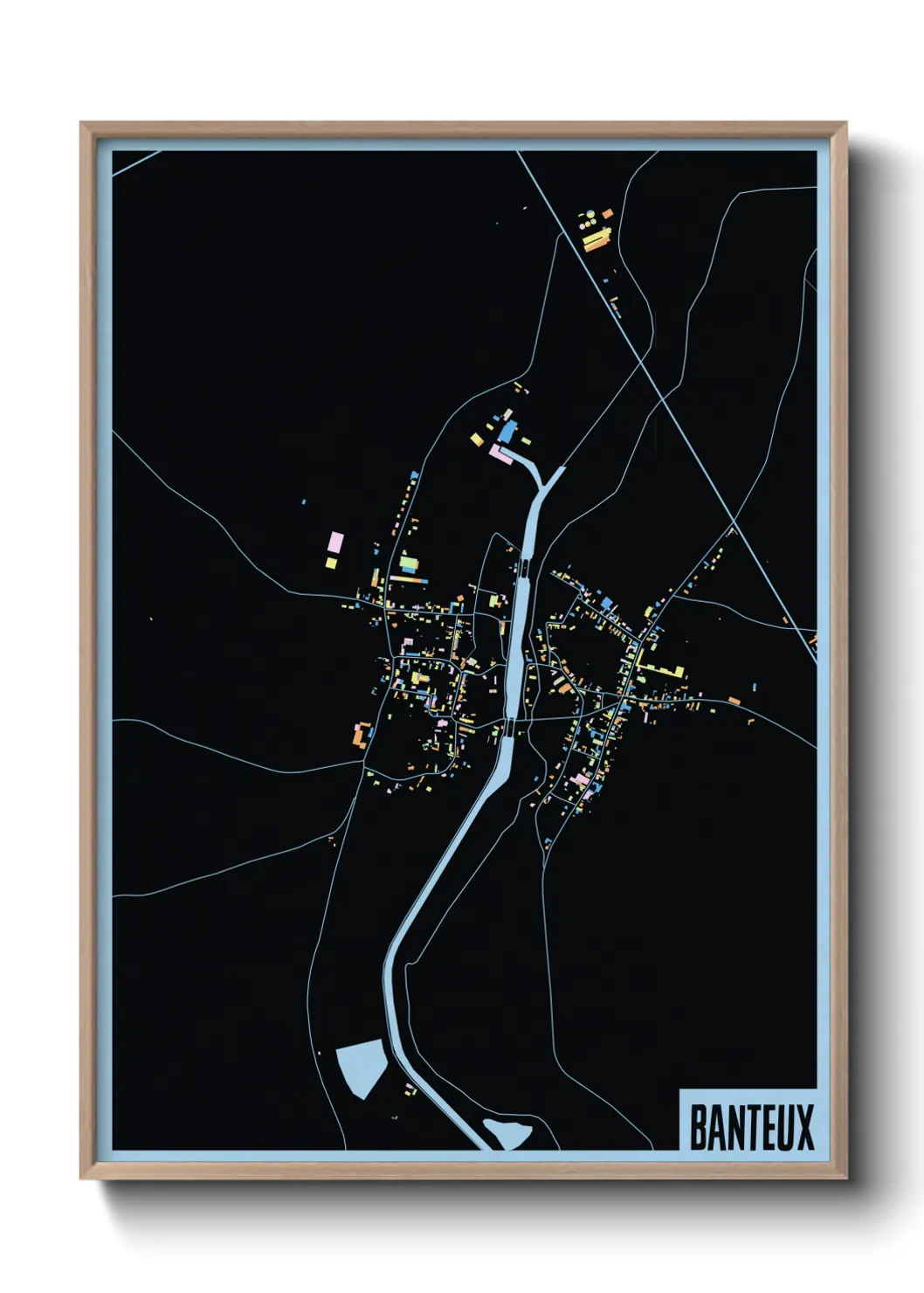 Une affiche de carte sur Banteux