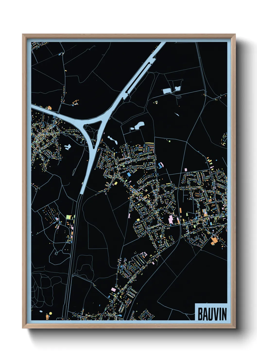 Une affiche de carte sur Bauvin