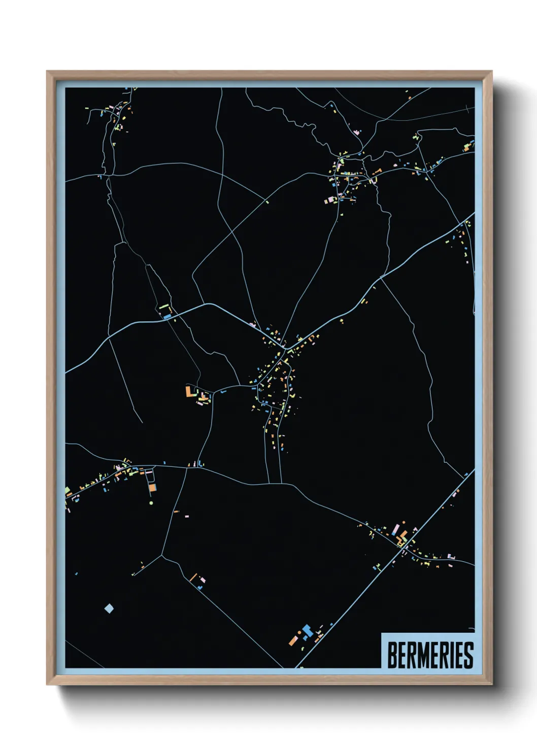 Une affiche de carte sur Bermeries