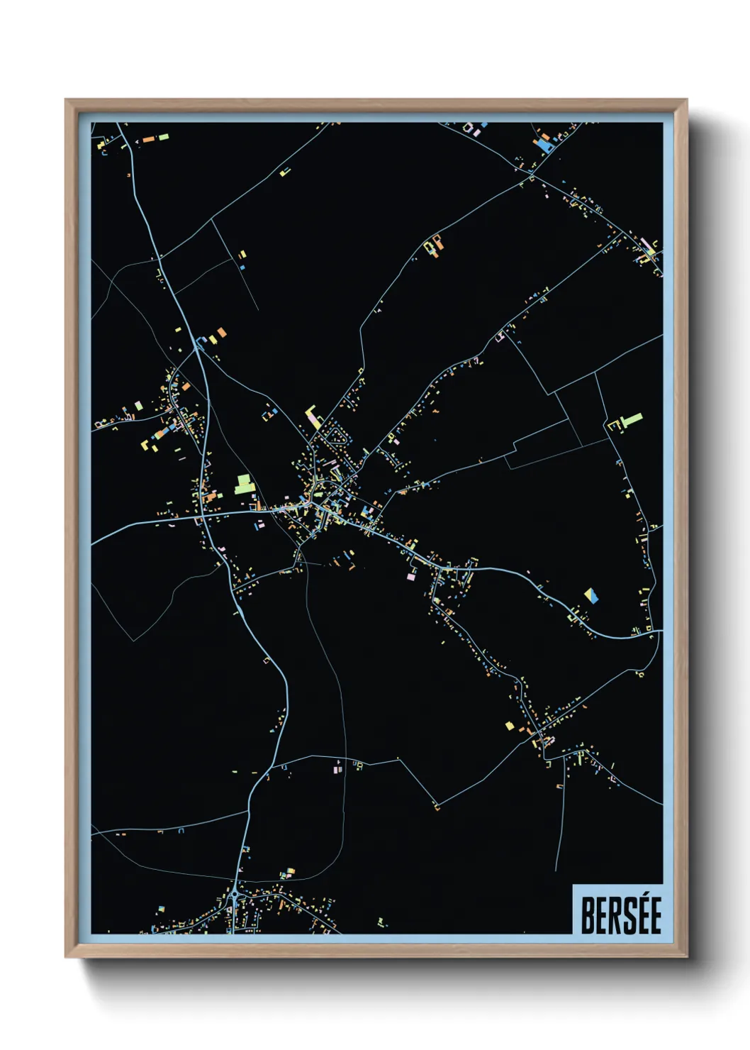 Une affiche de carte sur Bersée