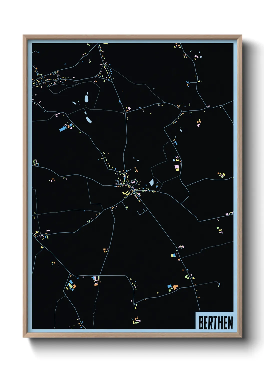 Une affiche de carte sur Berthen