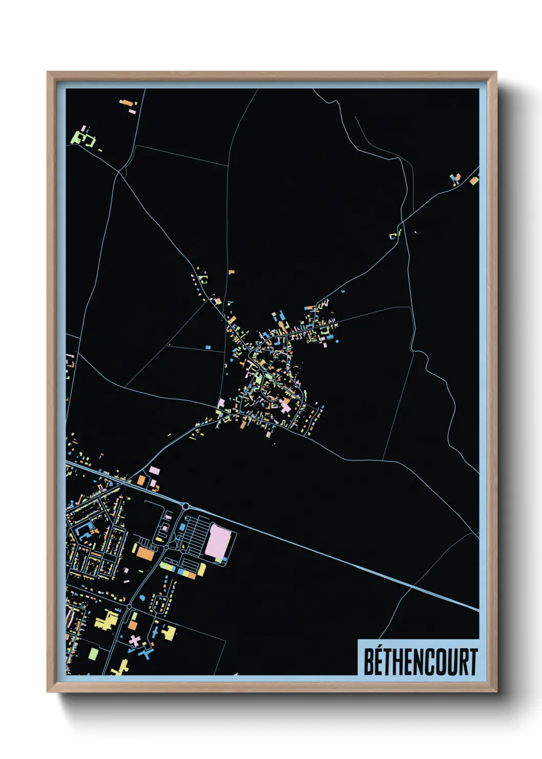 Une affiche de carte sur Béthencourt