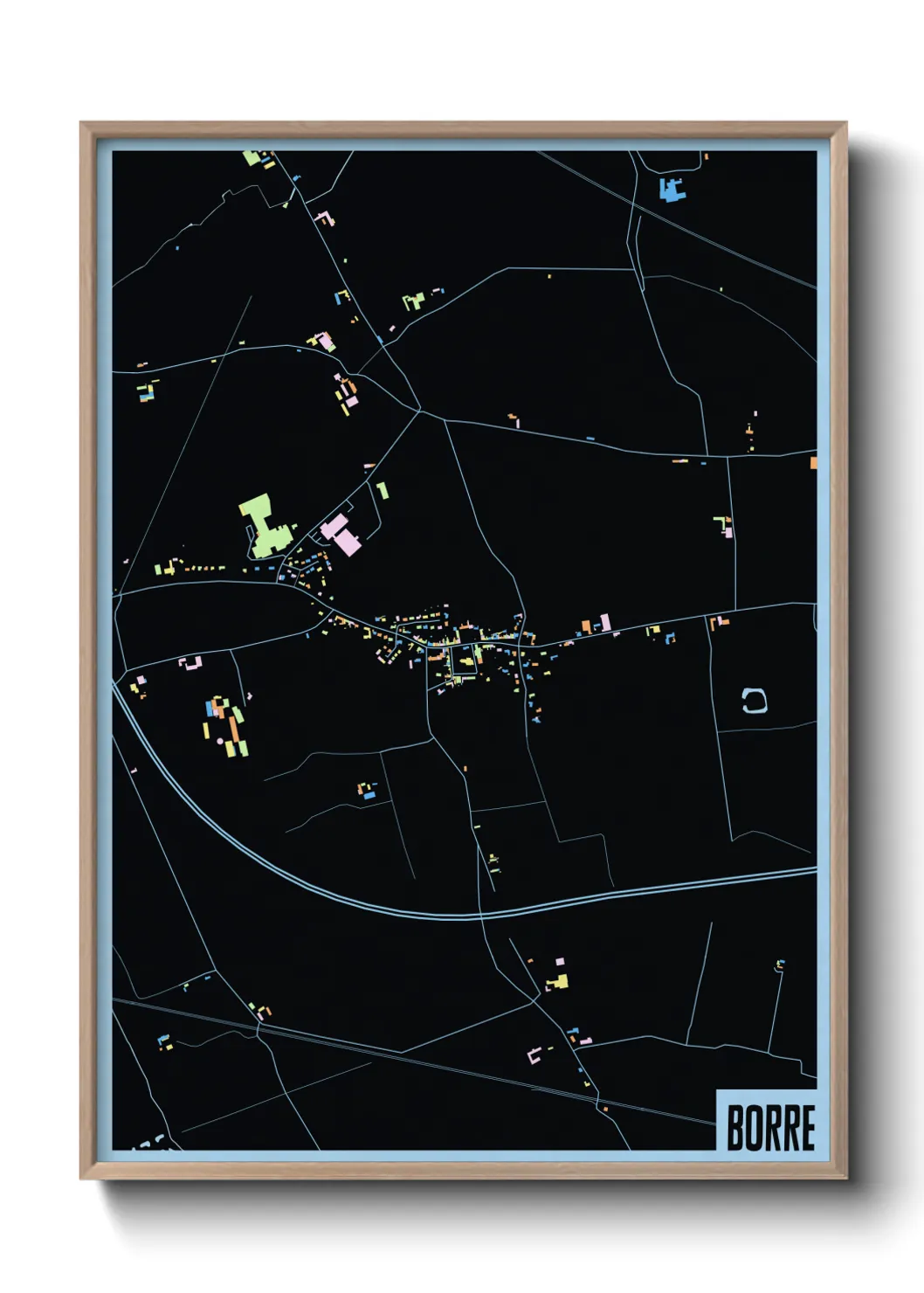 Une affiche de carte sur Borre