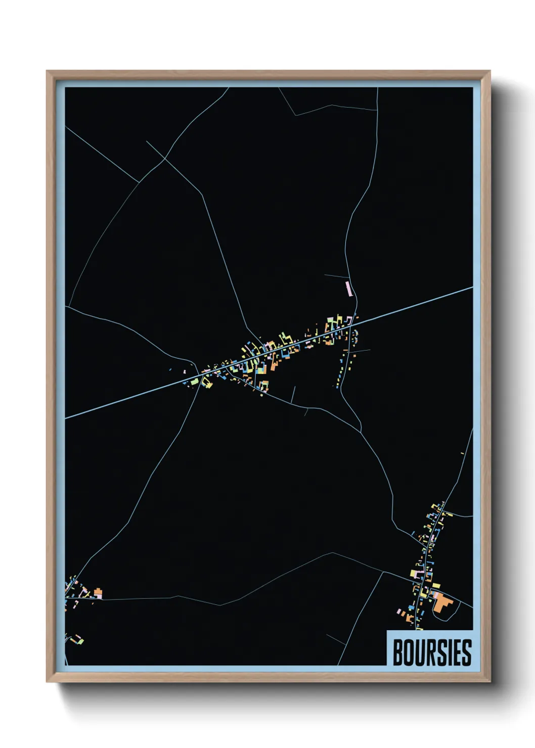 Une affiche de carte sur Boursies