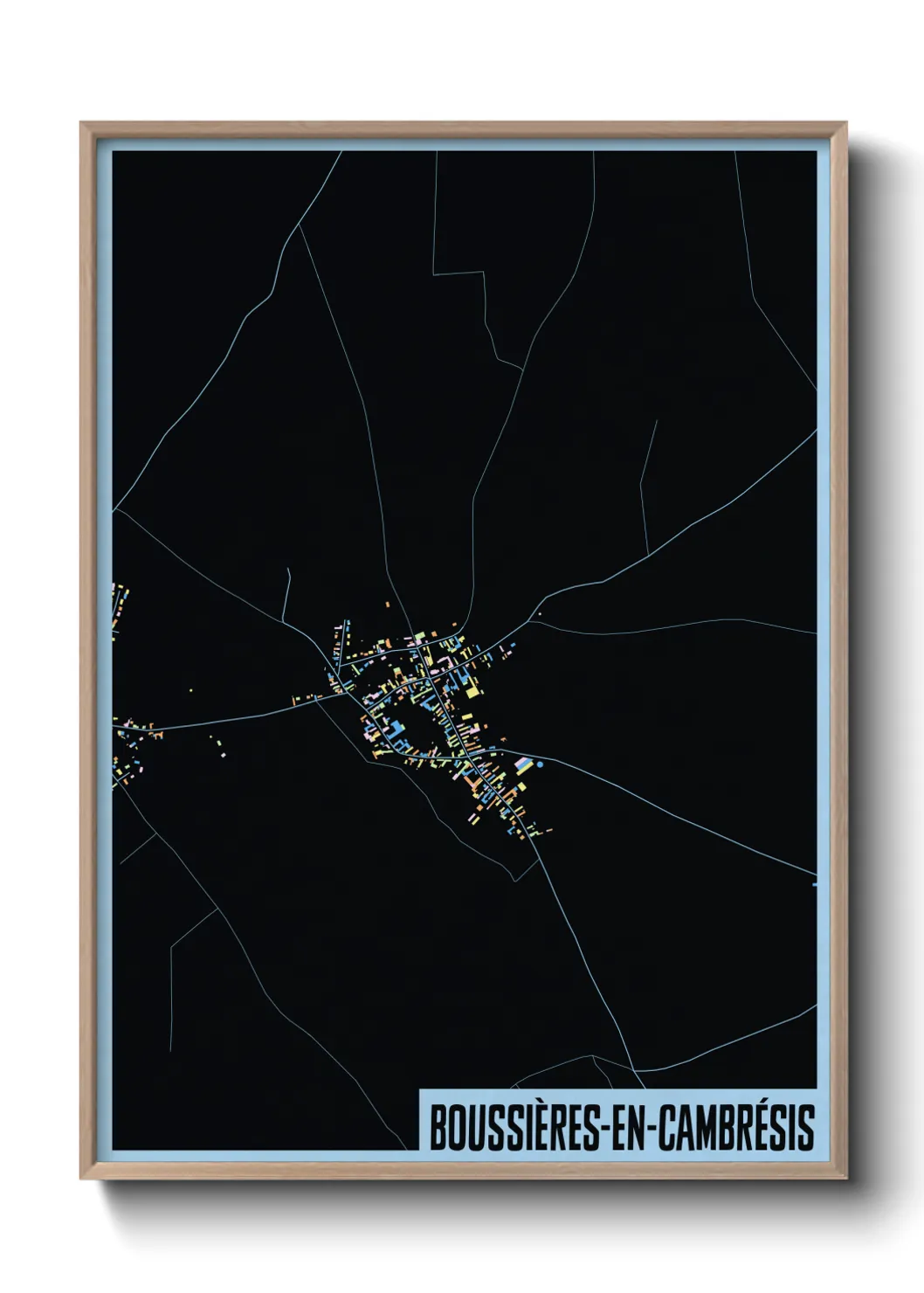 Une affiche de carte sur Boussières-en-Cambrésis