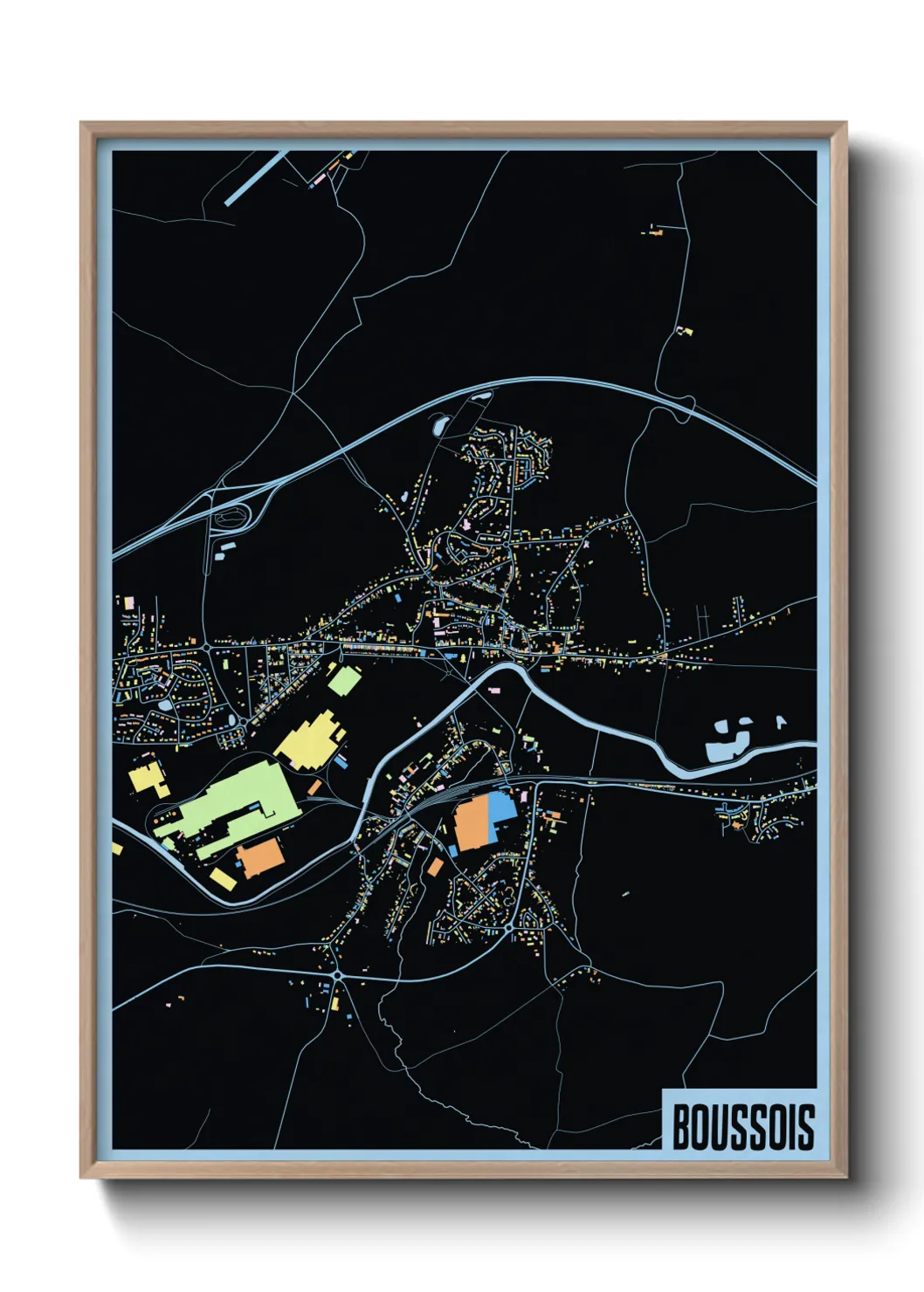 Une affiche de carte sur Boussois